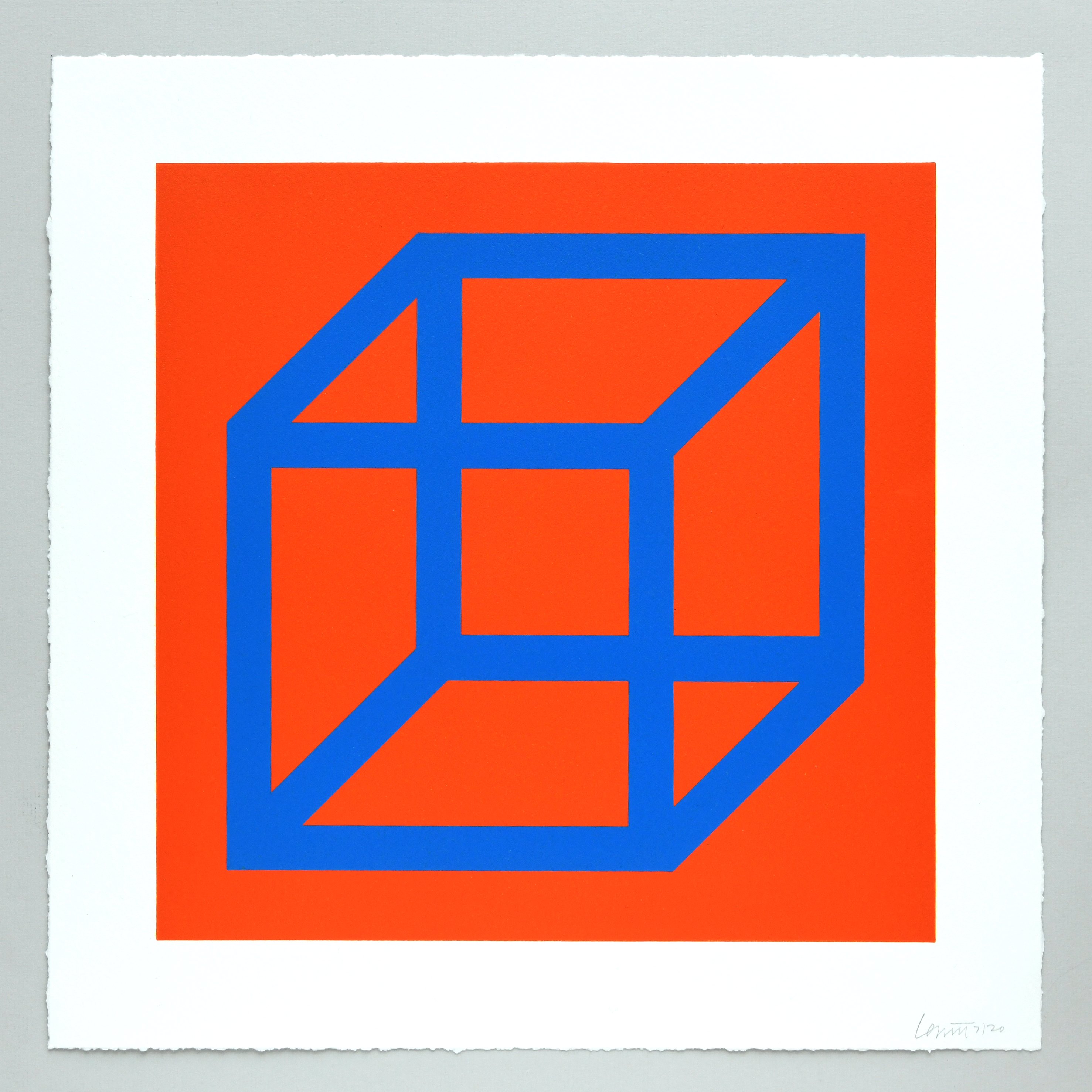 Open Cube in Color on Color Plate 11 by Sol LeWitt