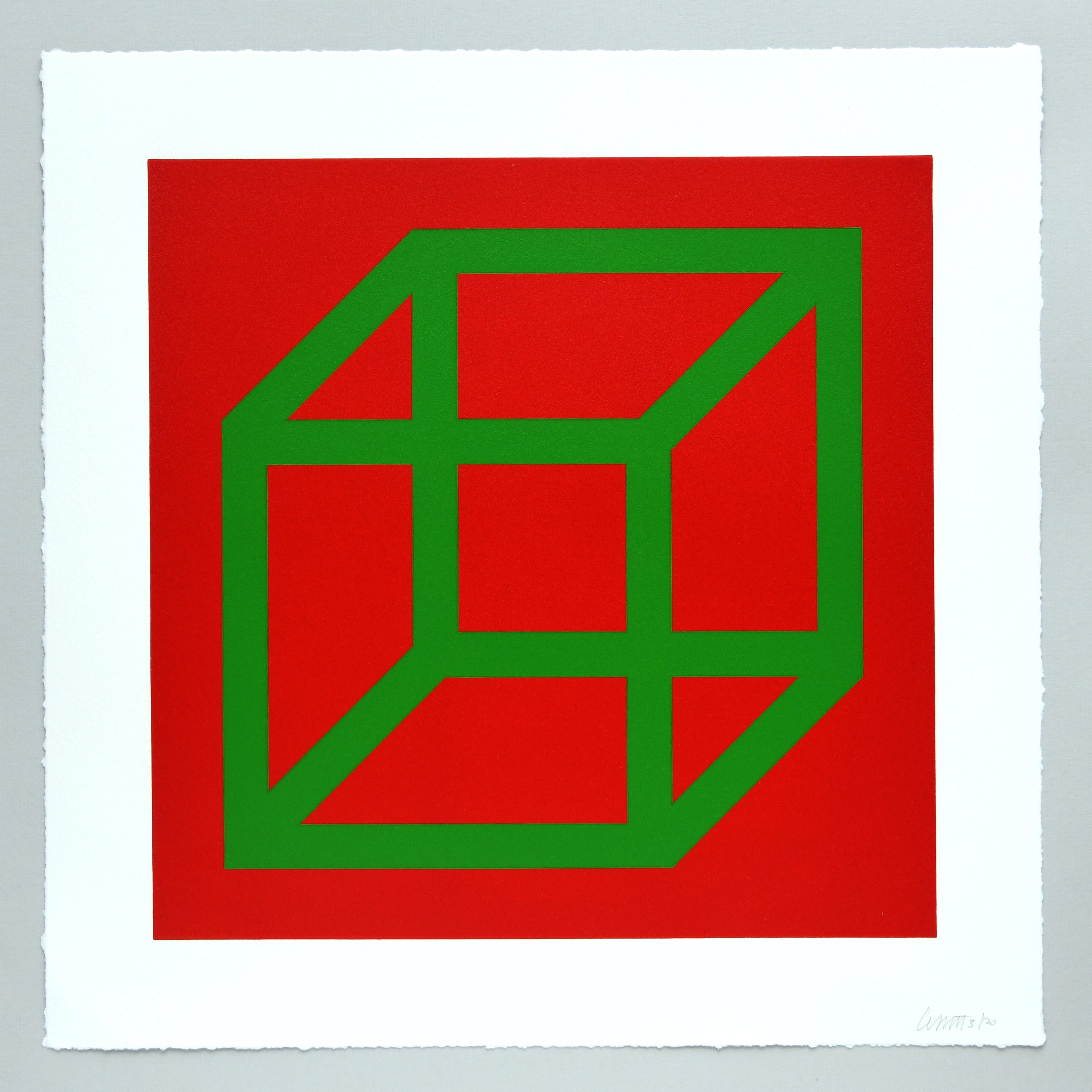Open Cube in Color on Color Plate 22 by Sol LeWitt