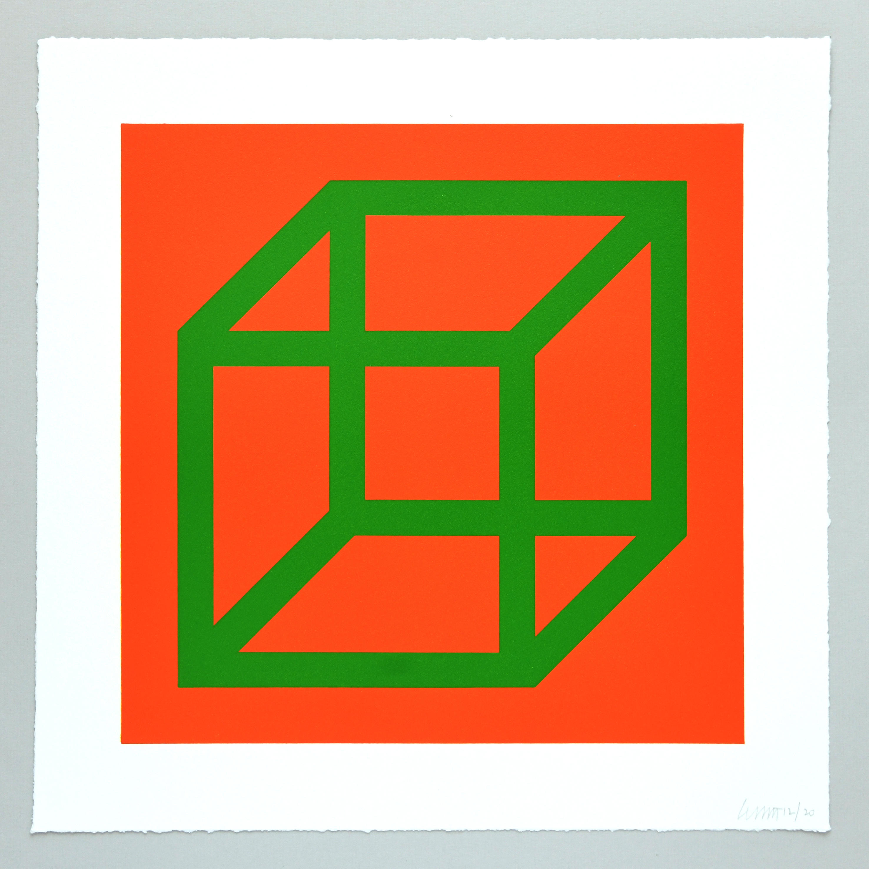 Open Cube in Color on Color Plate 25 by Sol LeWitt