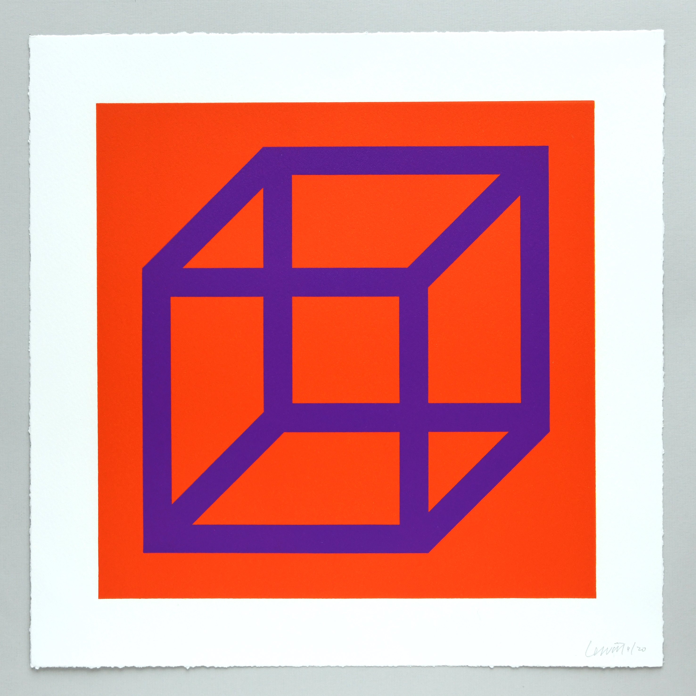 Open Cube in Color on Color Plate 29 by Sol LeWitt