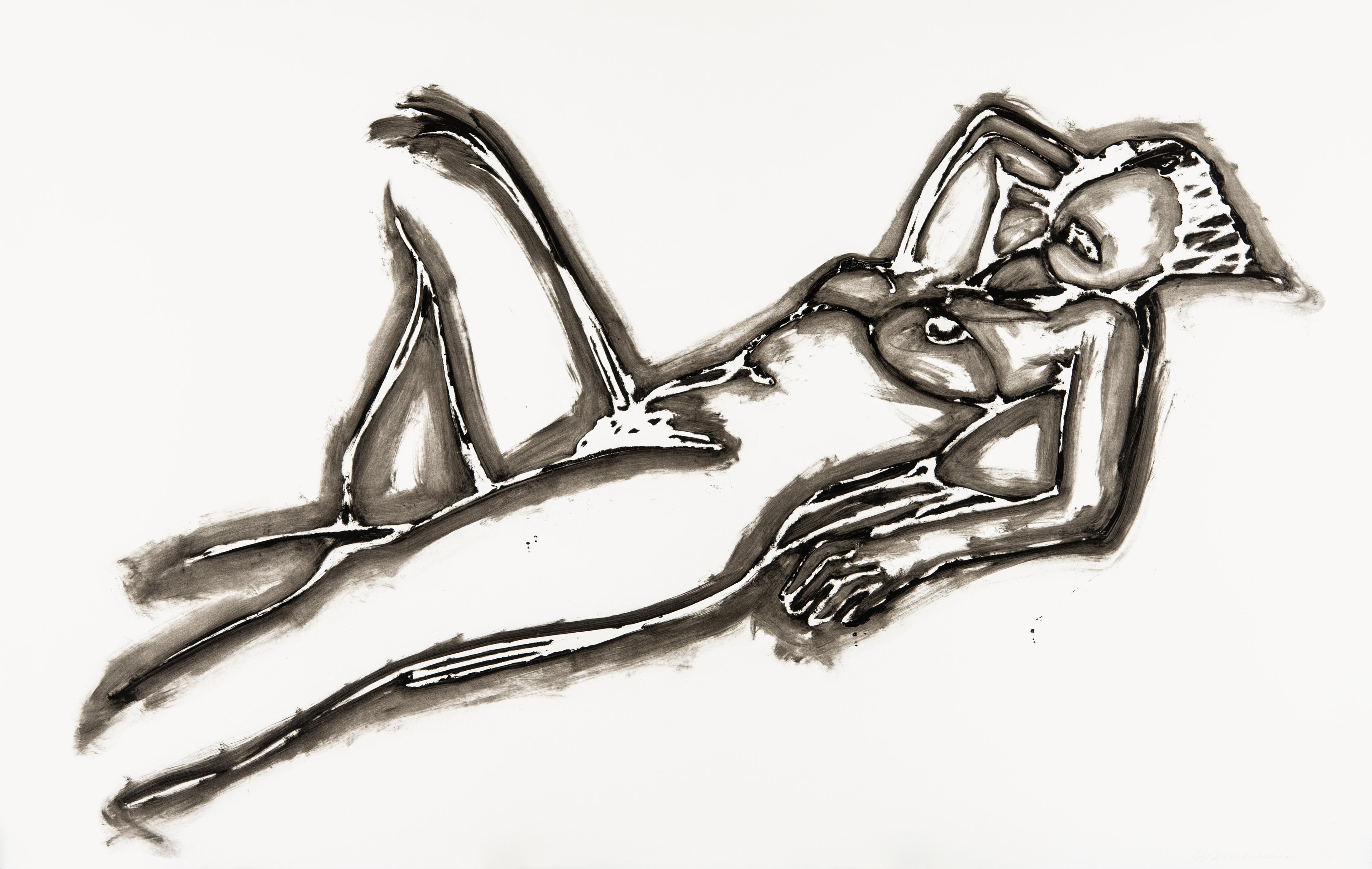 Monica Lying Down One Arm Up by Tom Wesselmann