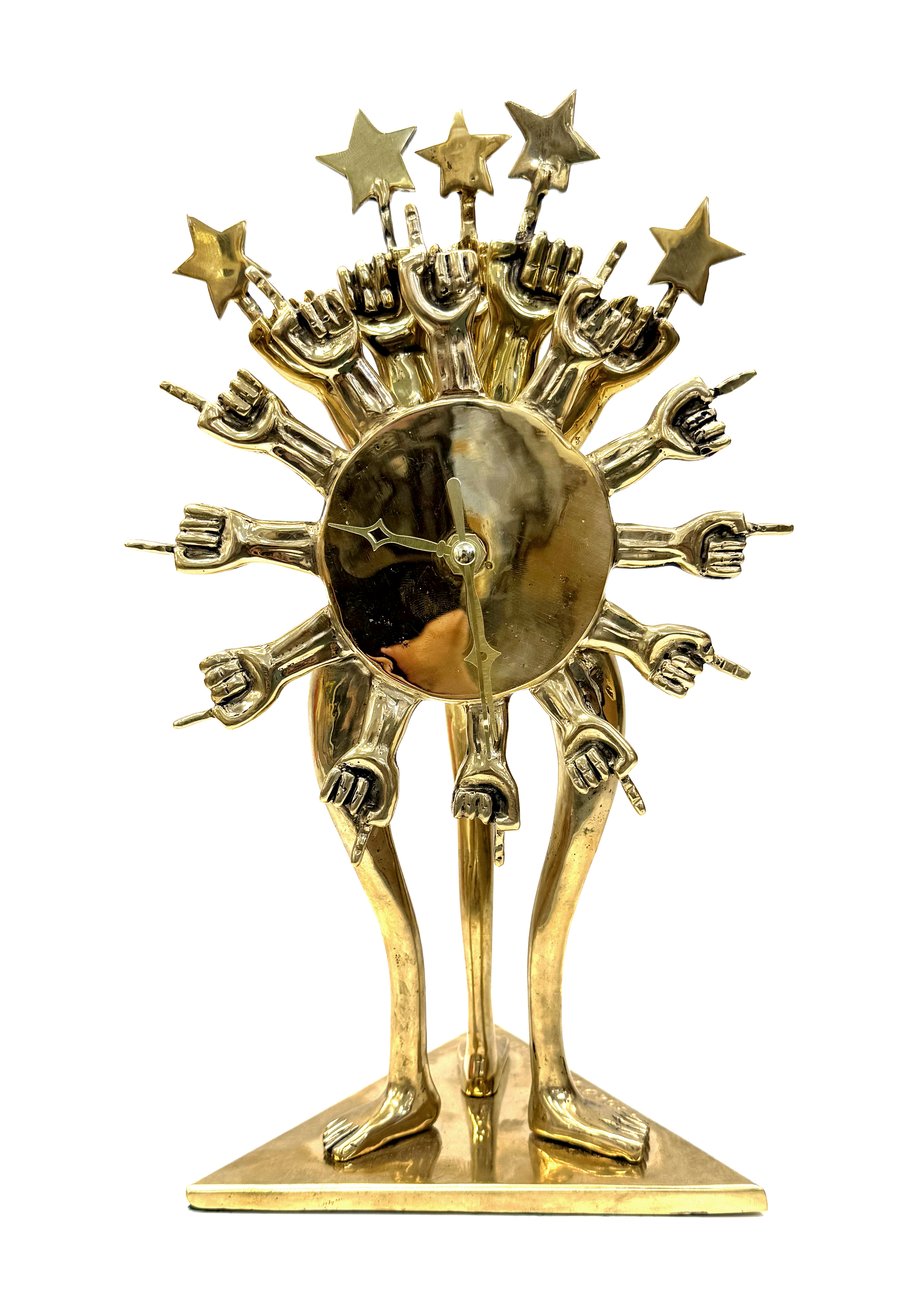 Reloj Astrologico (rare signed bronze sculpture) by Pedro Friedeberg