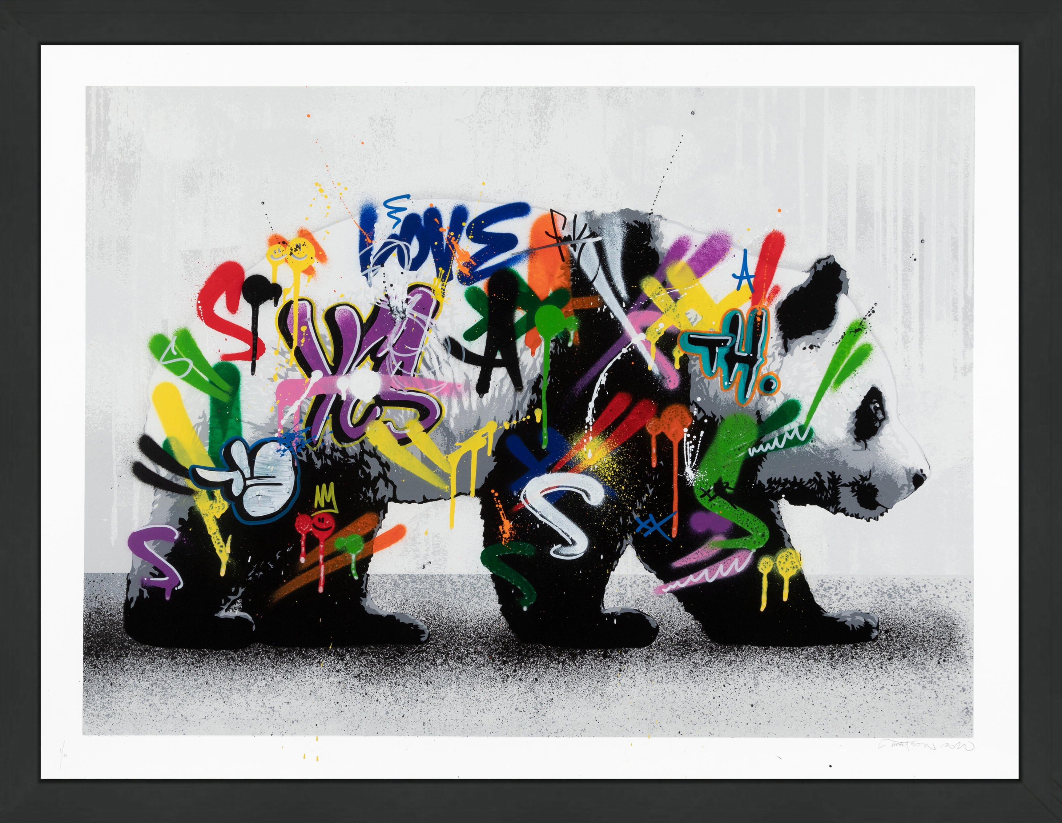 Panda (Unique Hand Finished Screen Print) by Martin Whatson