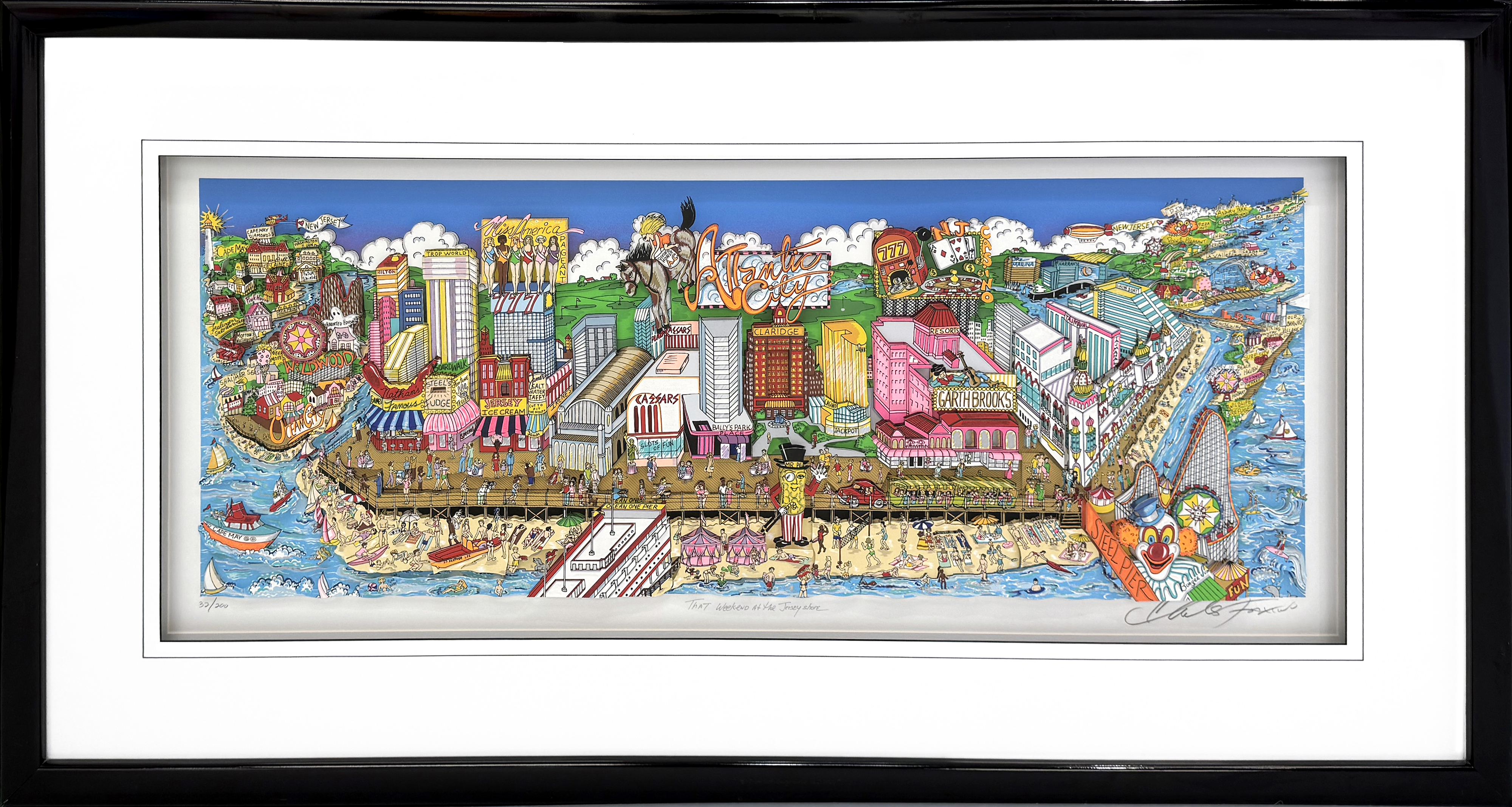 That Weekend At The Jersey Shore (large 3D mixed media serigraph) by Charles Fazzino