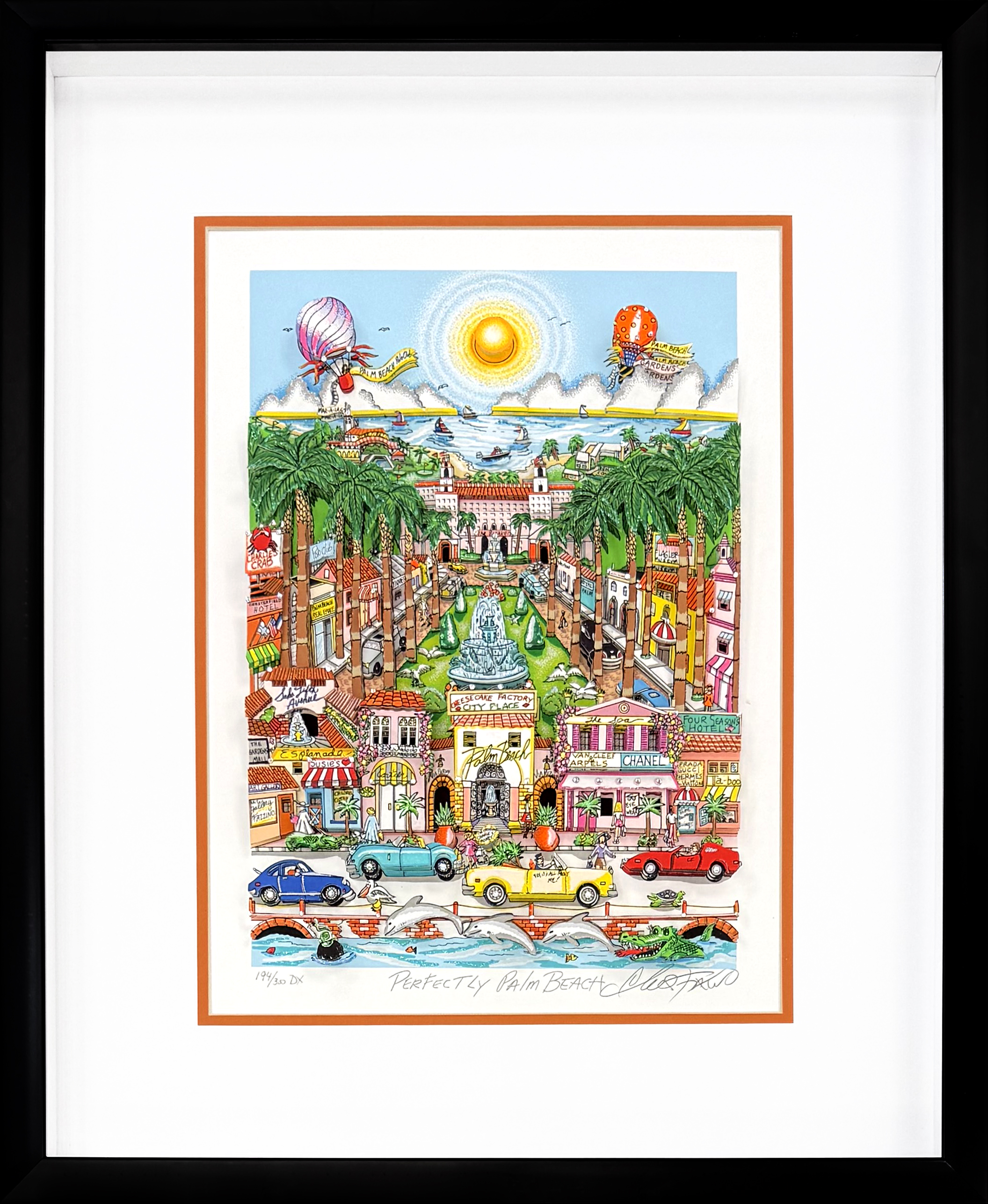 Perfectly Palm Beach (signed 3D mixed media serigraph) by Charles Fazzino