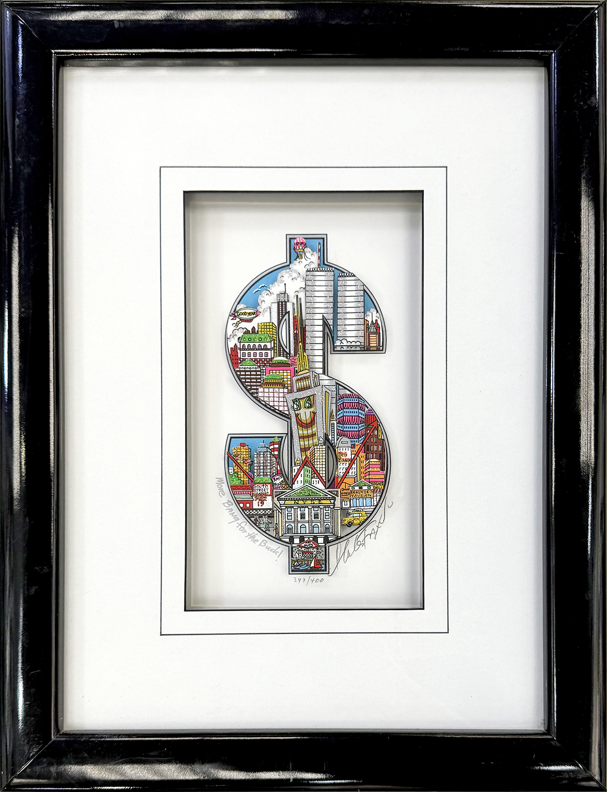 More Bang for the Buck! (signed 3D mixed media serigraph) by Charles Fazzino