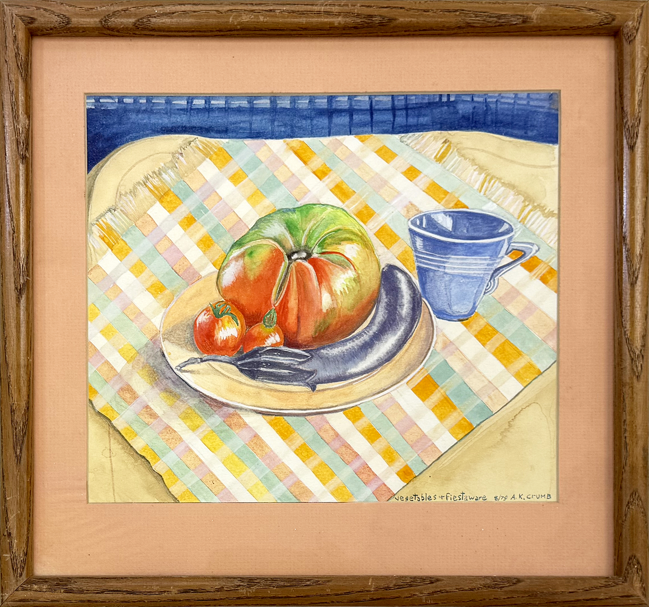 Vegetables + Fiestaware (original watercolor painting on paper) by Aline Kominsky-Crumb