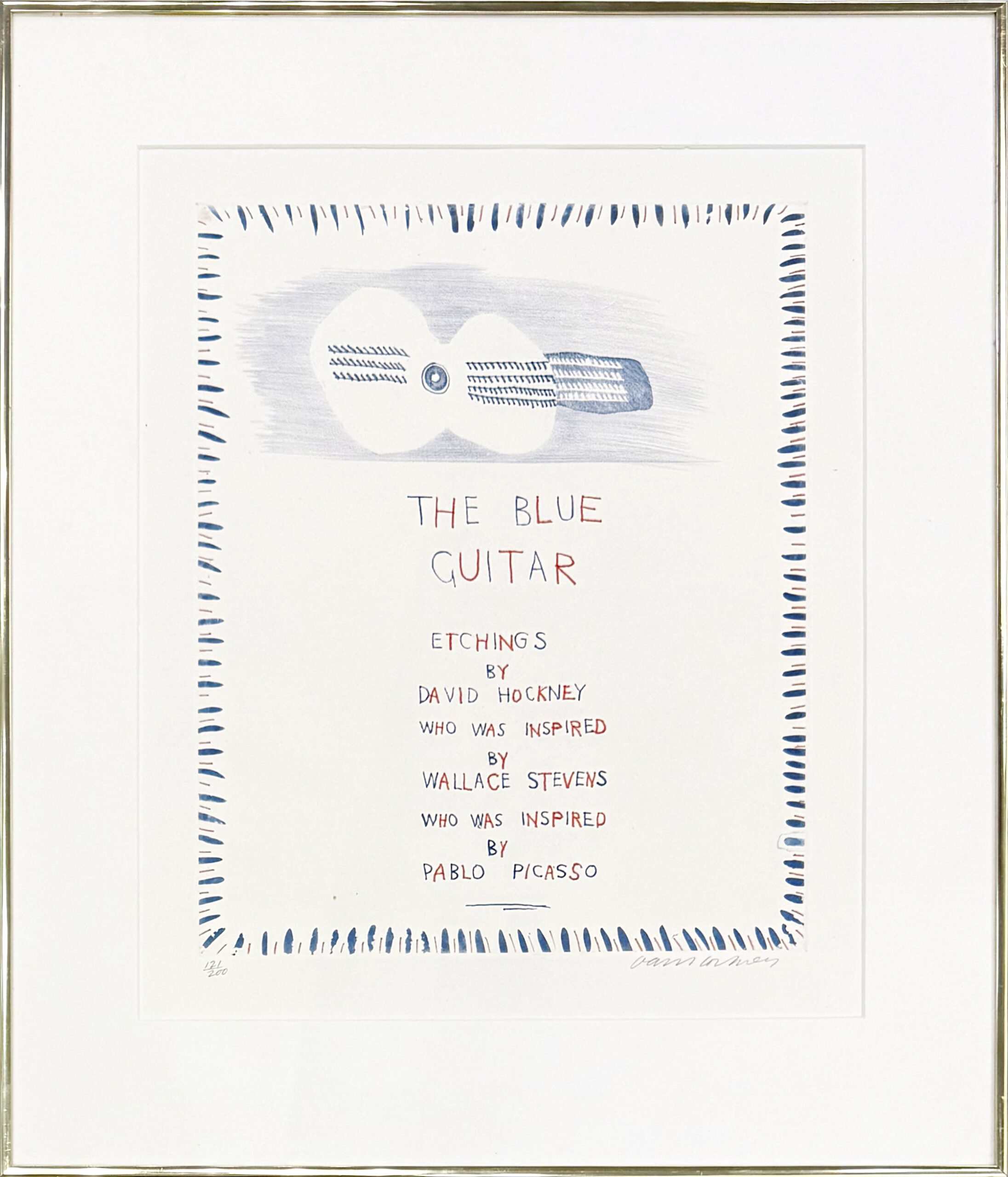 Title Page (from the Blue Guitar portfolio), hand signed by David Hockney
