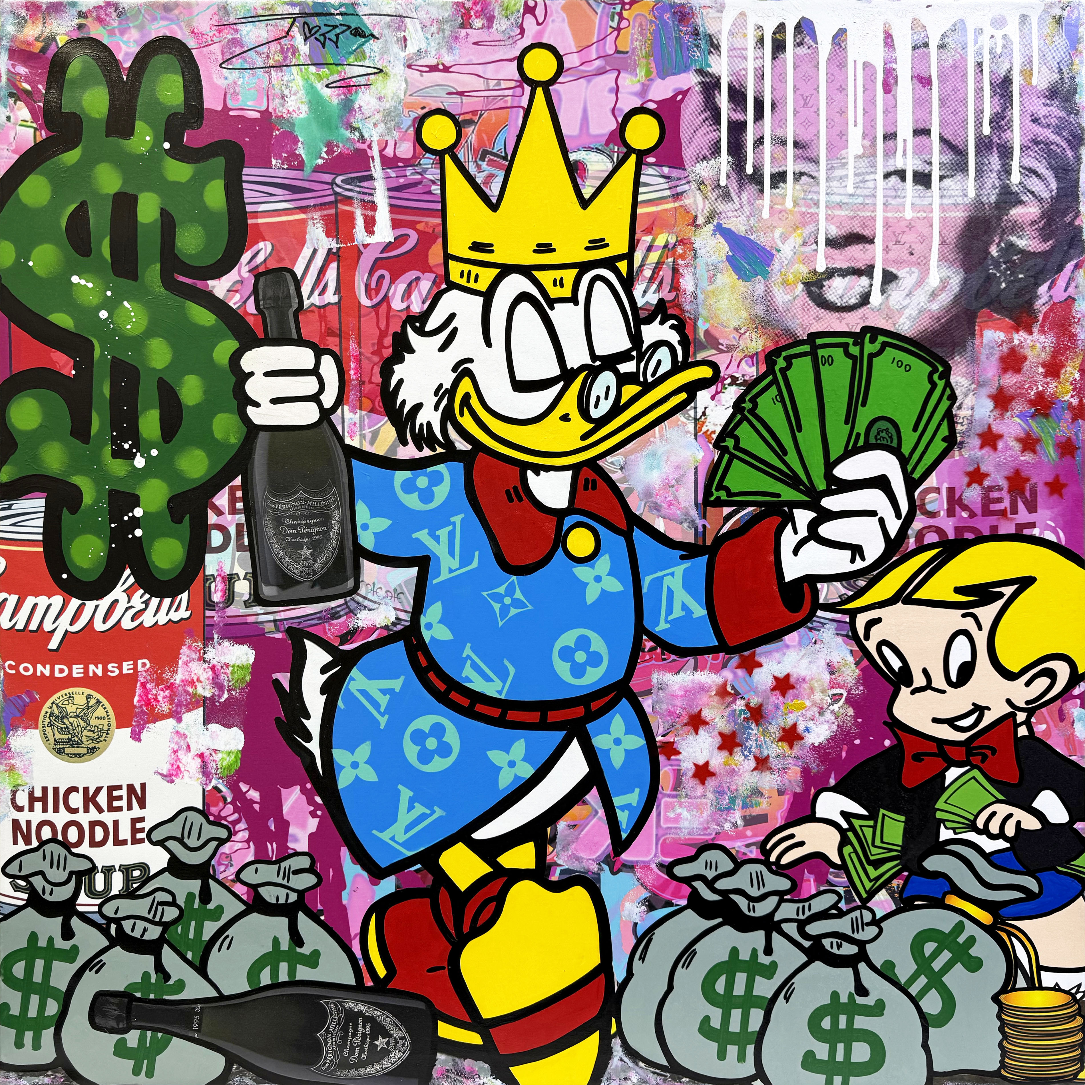 About Money! (Scrooge McDuck Richie Rich), original painting by Jozza