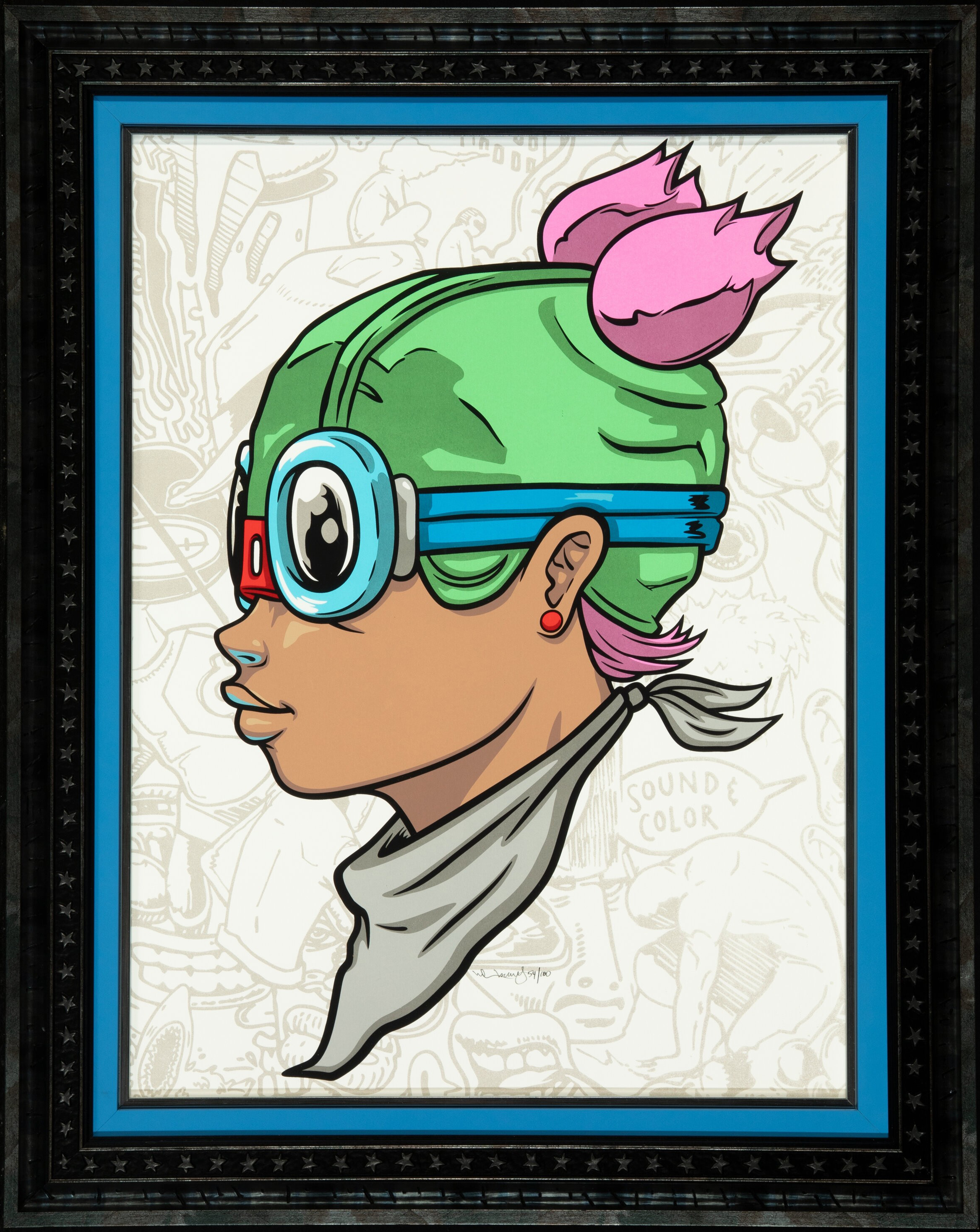 Beyond Kirby (Lil Momma), hand signed screen print by Hebru Brantley