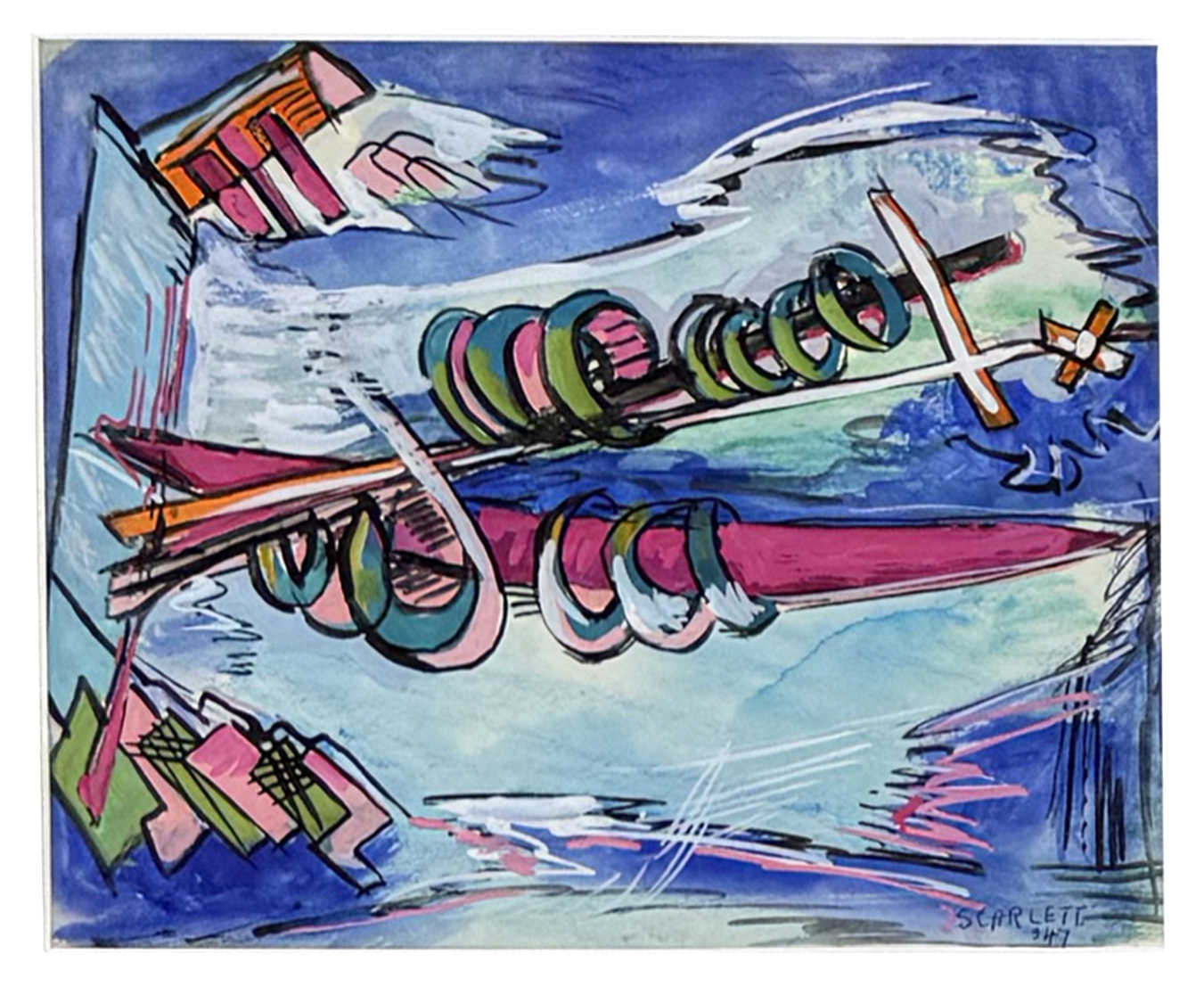 Untitled (original framed watercolor on paper) by Rolph Scarlett
