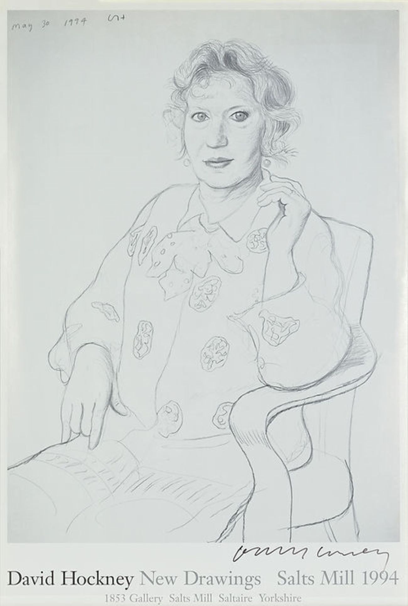 Hand Signed Poster – New Drawings with Celia by David Hockney