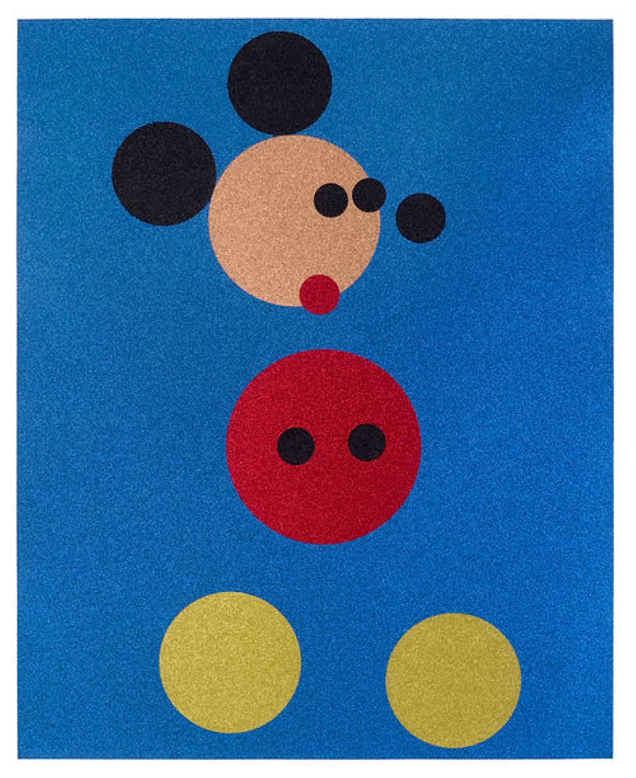 Large Mickey – Blue Glitter by Damien Hirst