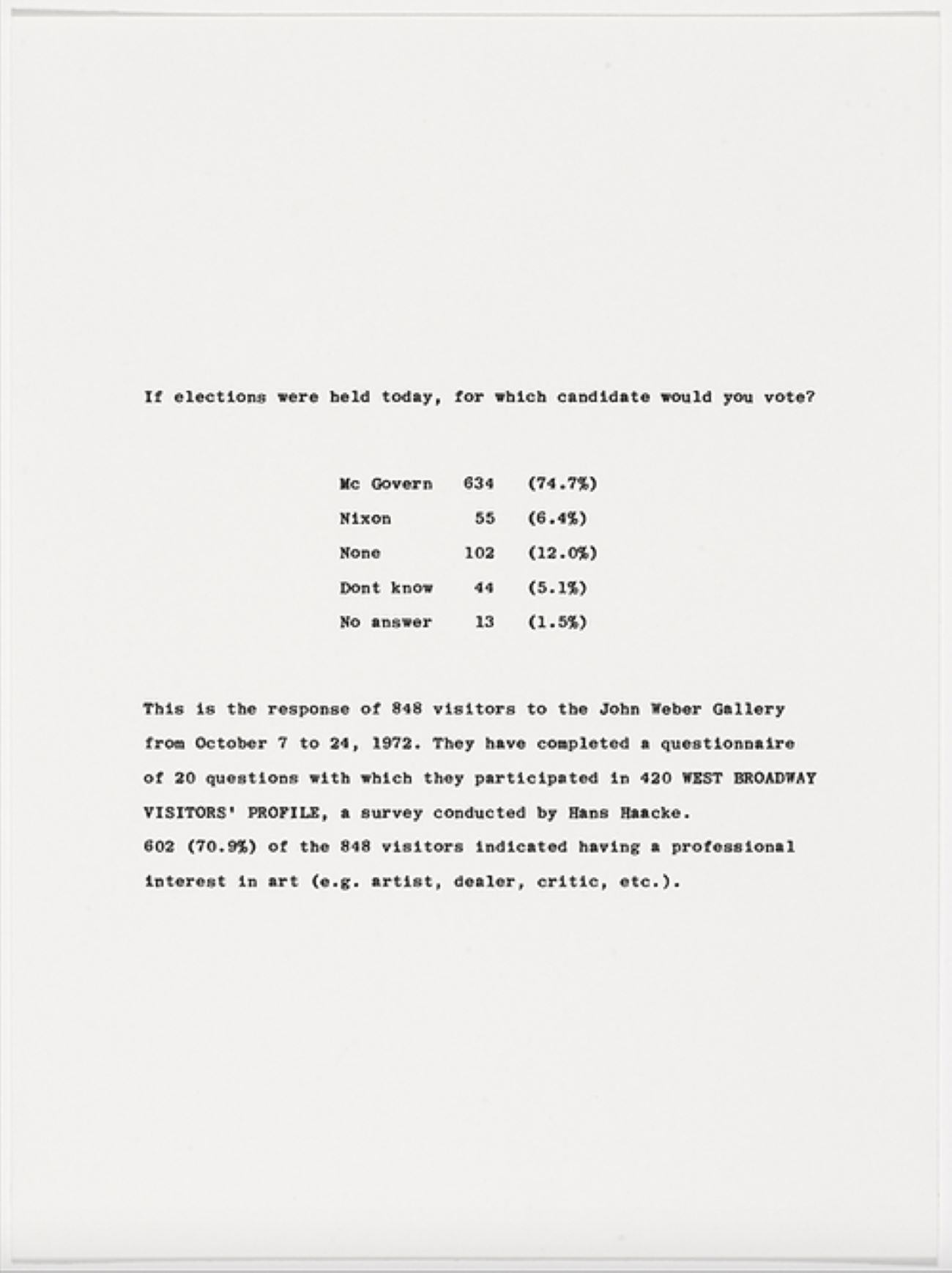 Untitled from The New York Collection for Stockholm by Hans Haacke