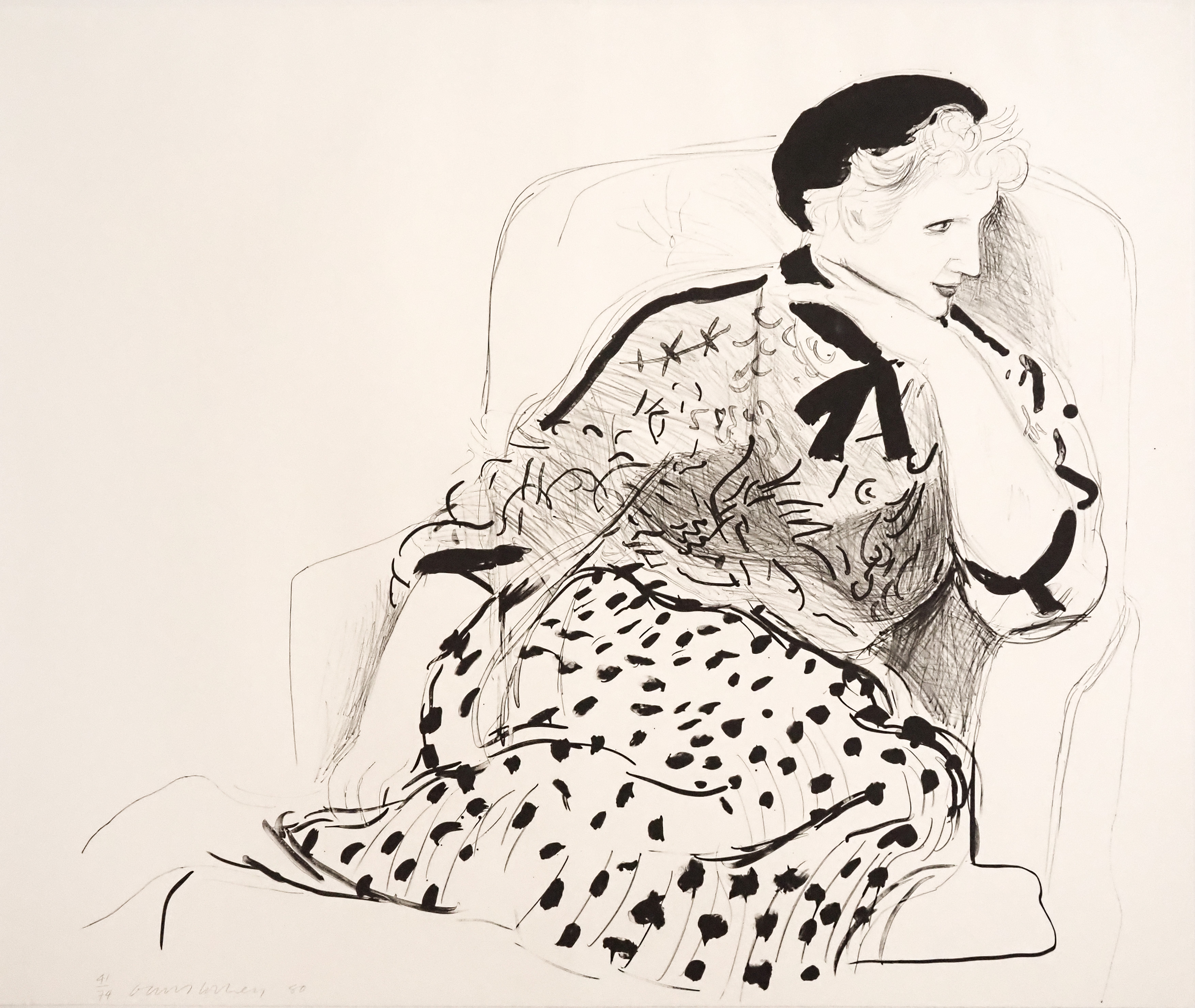 Celia in an Armchair by David Hockney