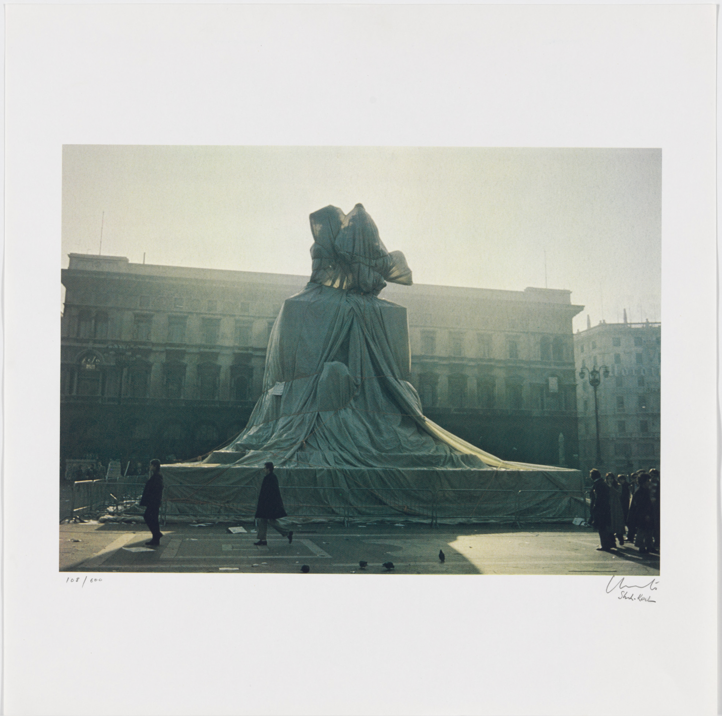 Wrapped Monument to Vittorio Emanuele, Piazza del Duomo, Milan by Christo