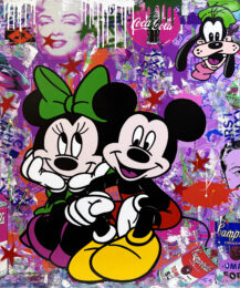 Contemplation (Mickey Minnie Mouse), large original painting by Jozza at GallArt.com
