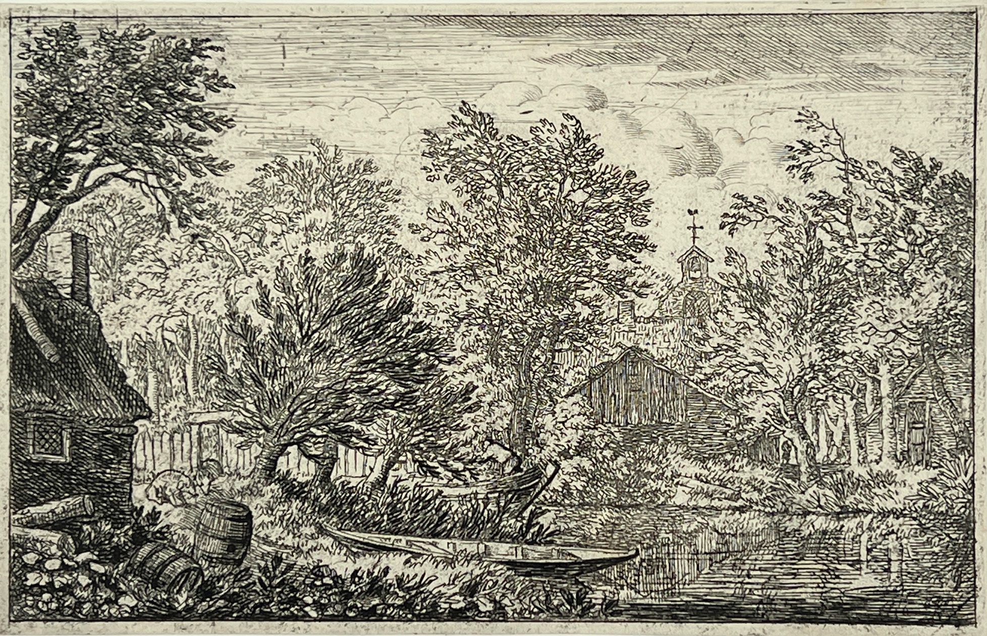 The Boat at the Riverbank by Allaert van Everdingen