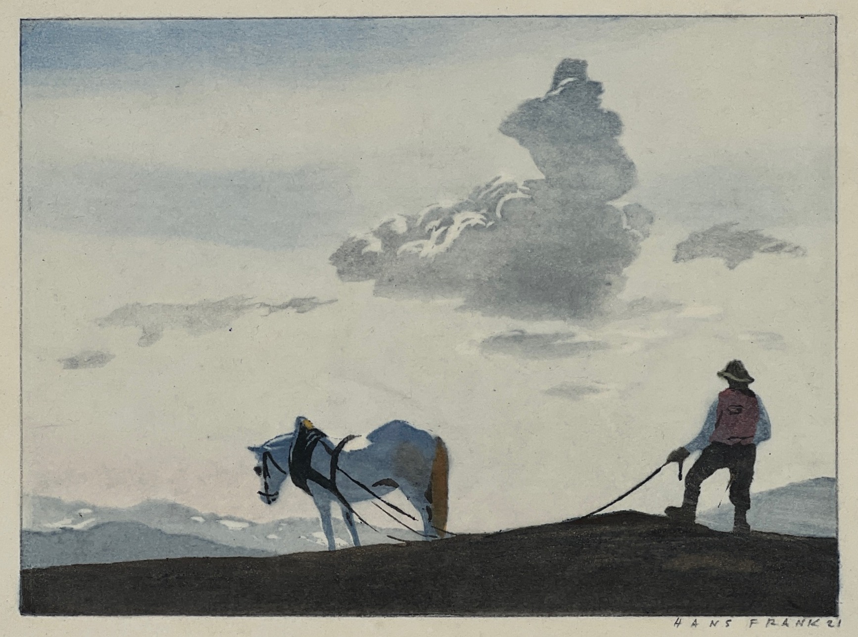 Eggengespaum (Ploughing) I by Hans Frank