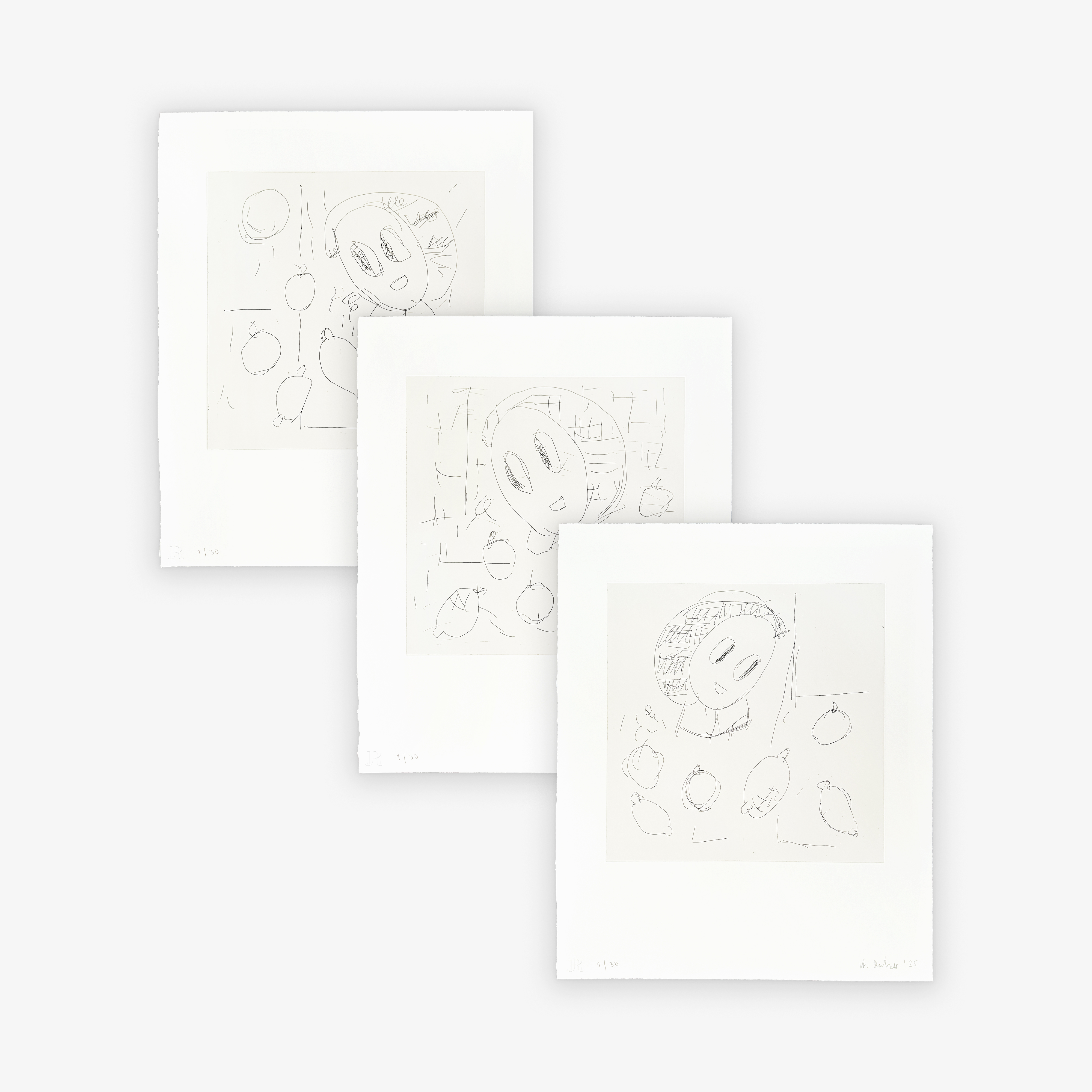 Frau und Früchte (Set) by André Butzer