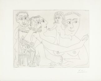 Groupe avec homme dans un fauteuil à boules, pl. 21 (from Serie 347) by Pablo Picasso at Robert Fontaine Gallery