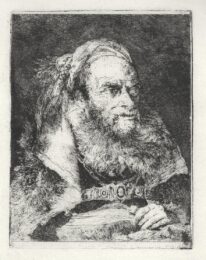 Head of an Old Man with open Book by Giovanni Domenico Tiepolo at Jan Johnson Old Master Modern Prints