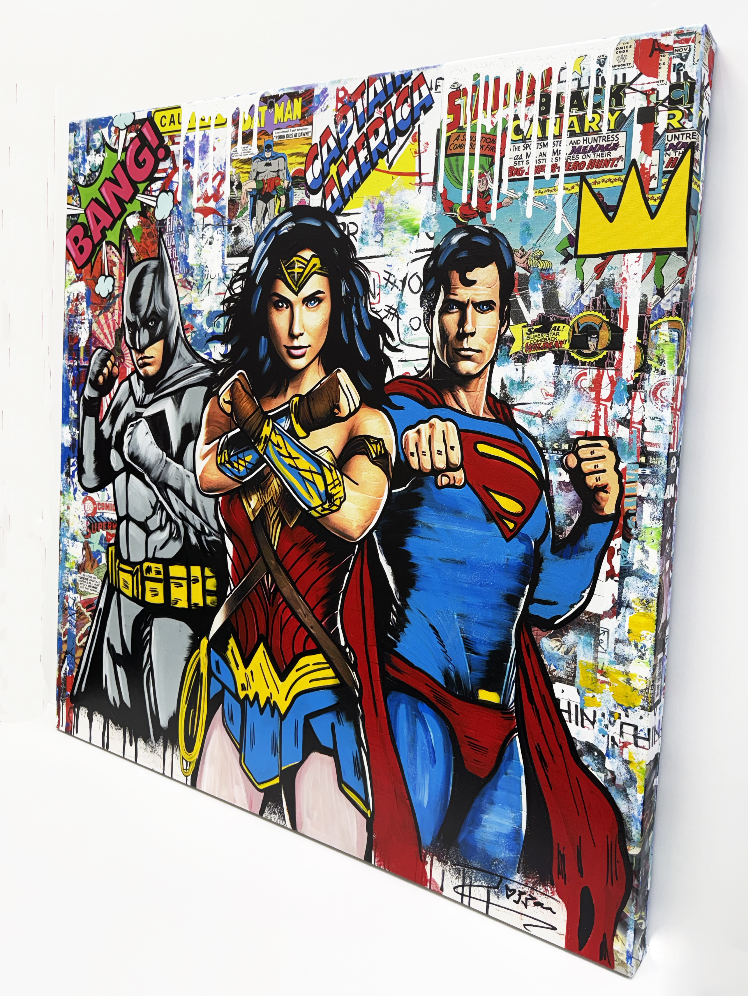 The Trinity! (Batman Superman Wonder Woman), original painting by Jozza
