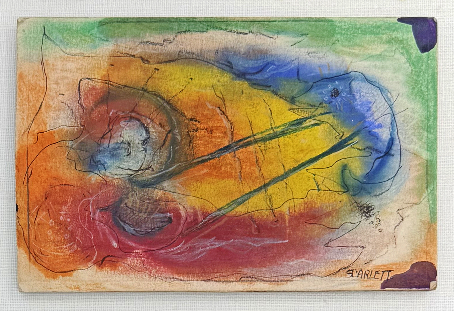 Untitled (original framed painting on cardboard) by Rolph Scarlett