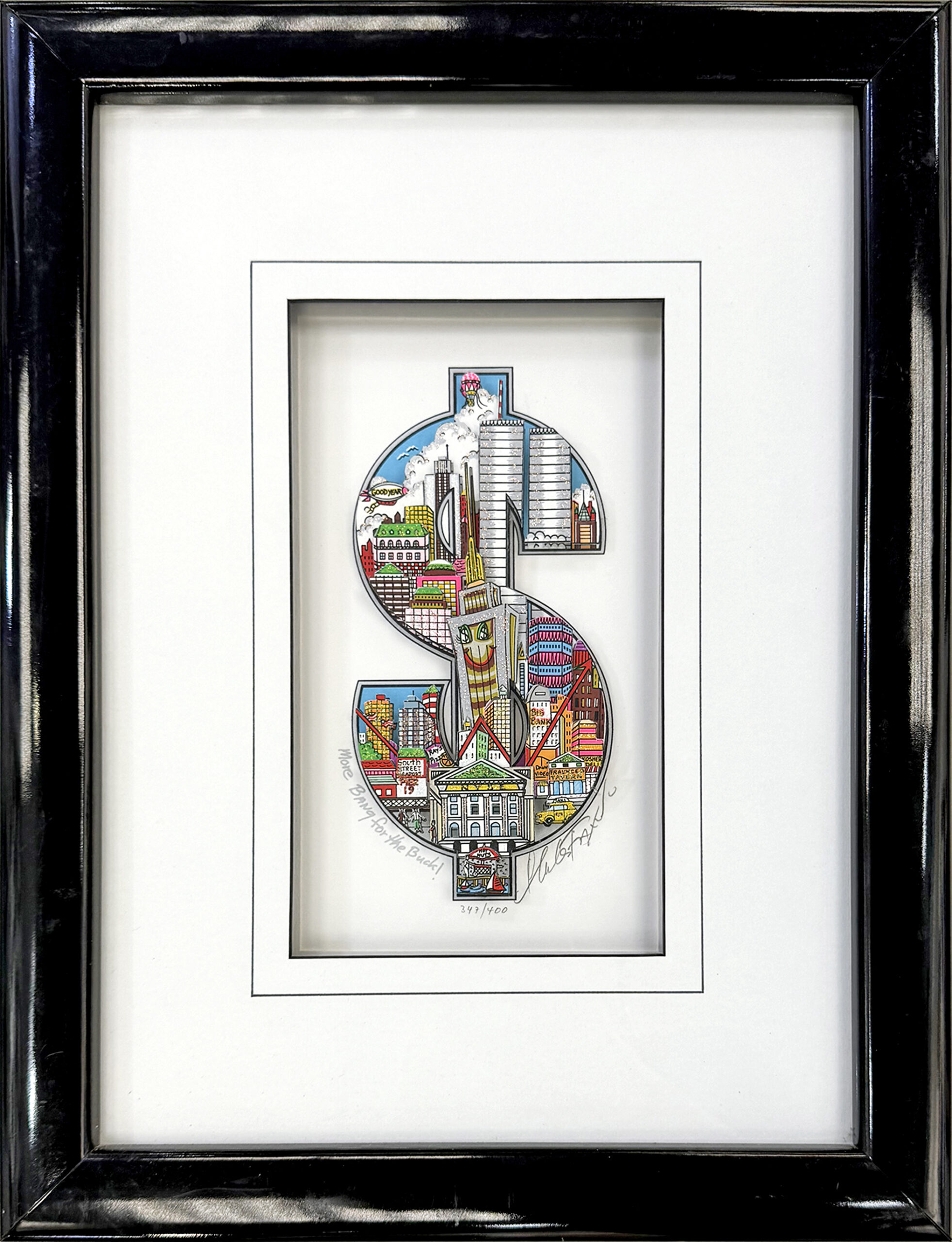 More Bang for the Buck! (signed 3D mixed media serigraph) by Charles Fazzino