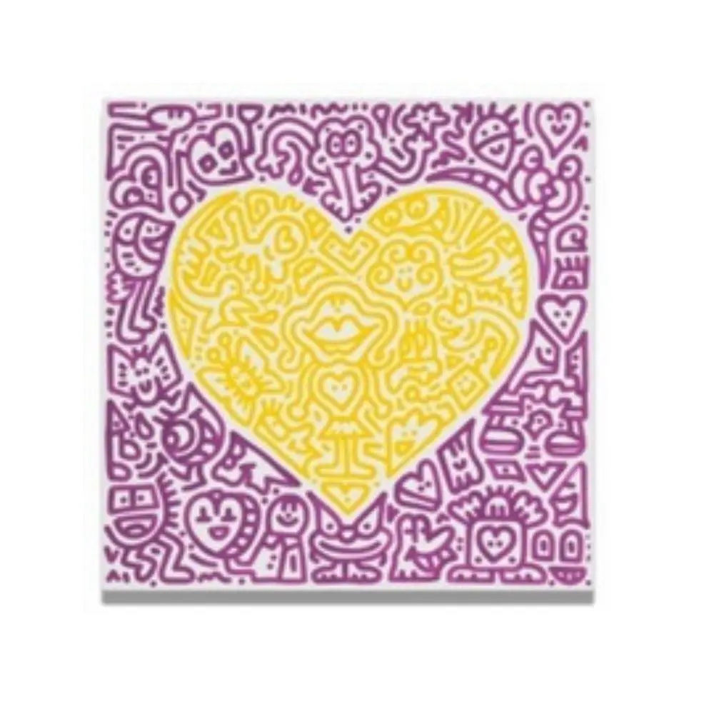 Mr Doodle, Hearts Yellow (2019) by Mr Doodle