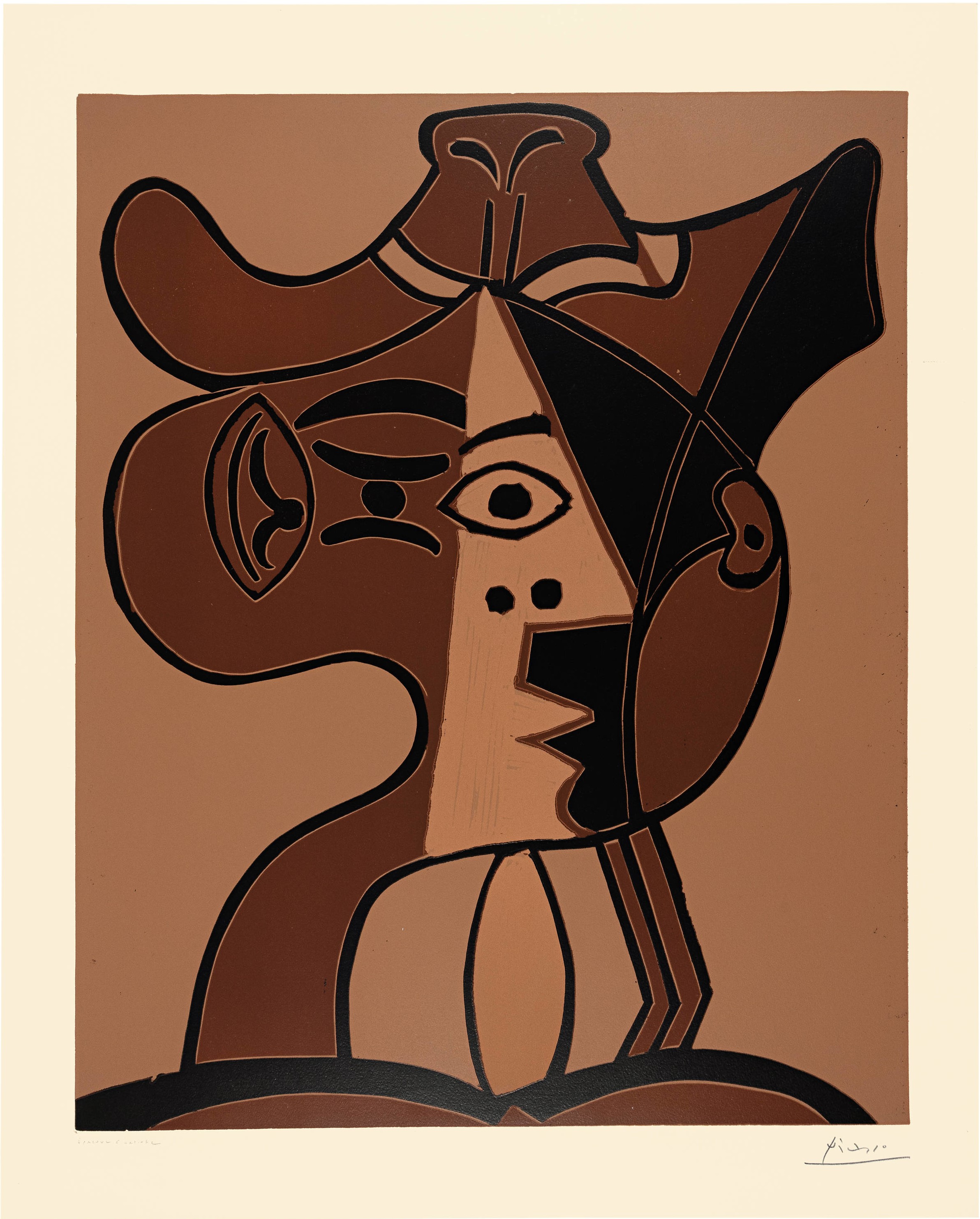 Grande tête de femme au chapeau by Pablo Picasso
