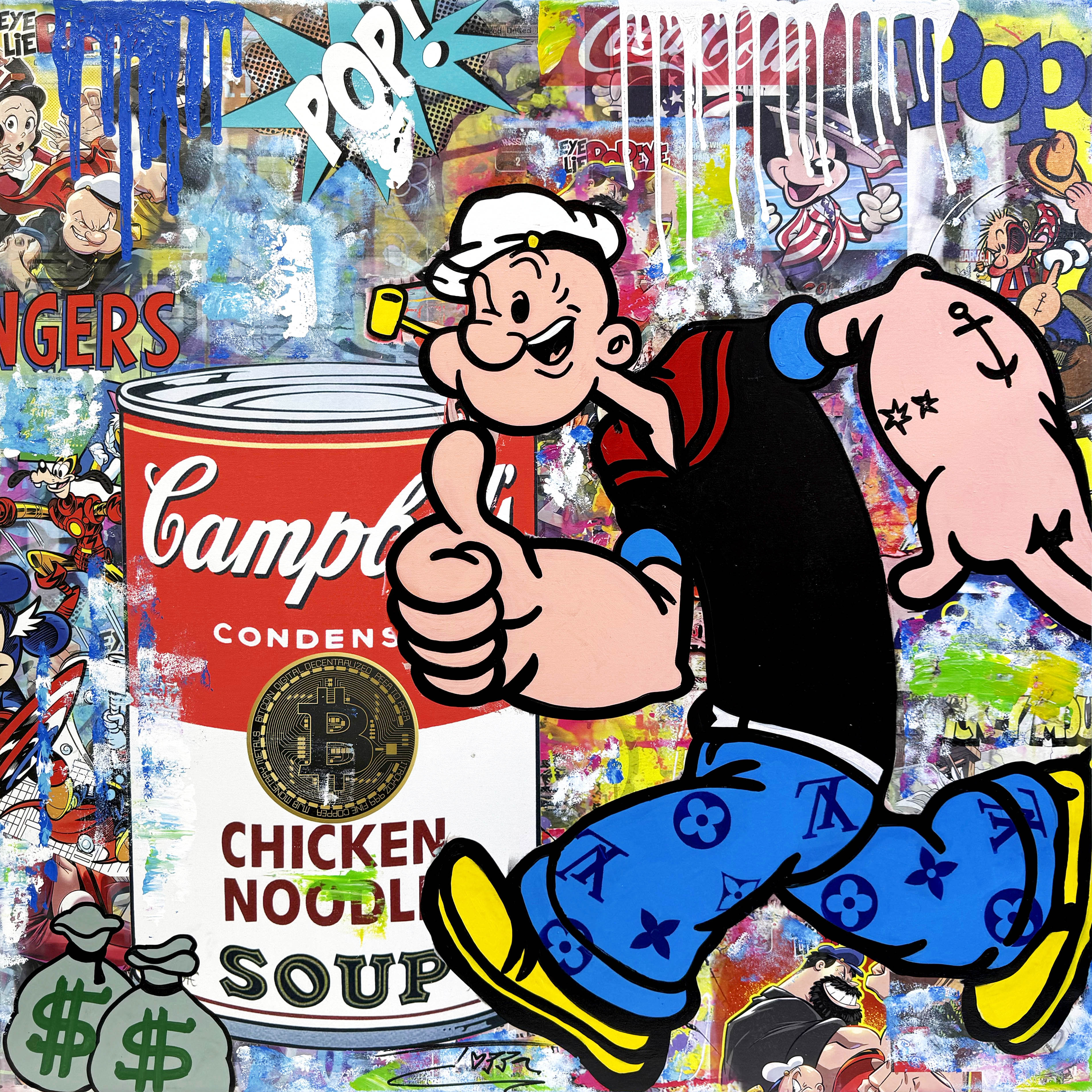 Popeye In The Run (large original painting on canvas) by Jozza