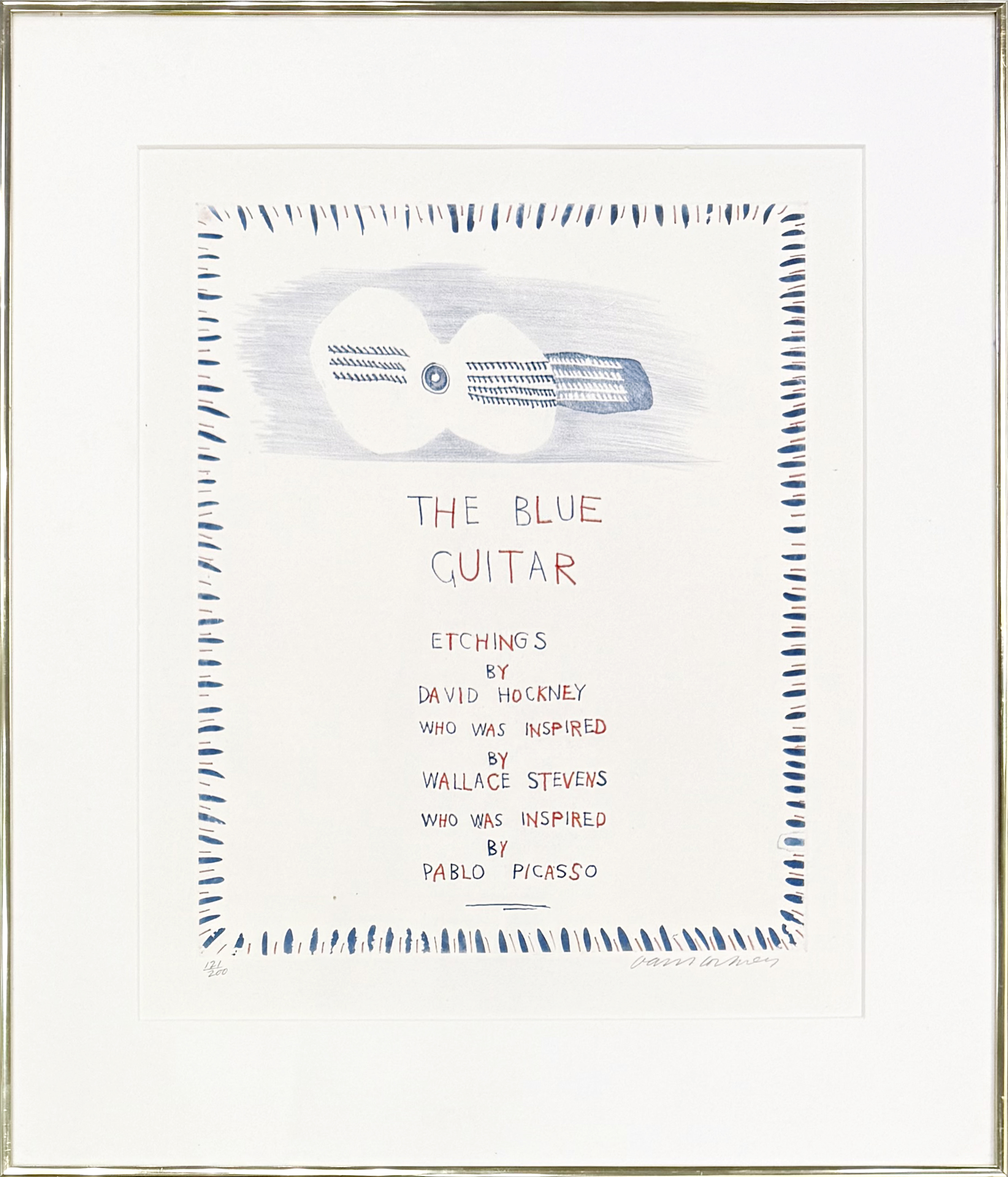 Title Page (from the Blue Guitar portfolio), hand signed by David Hockney