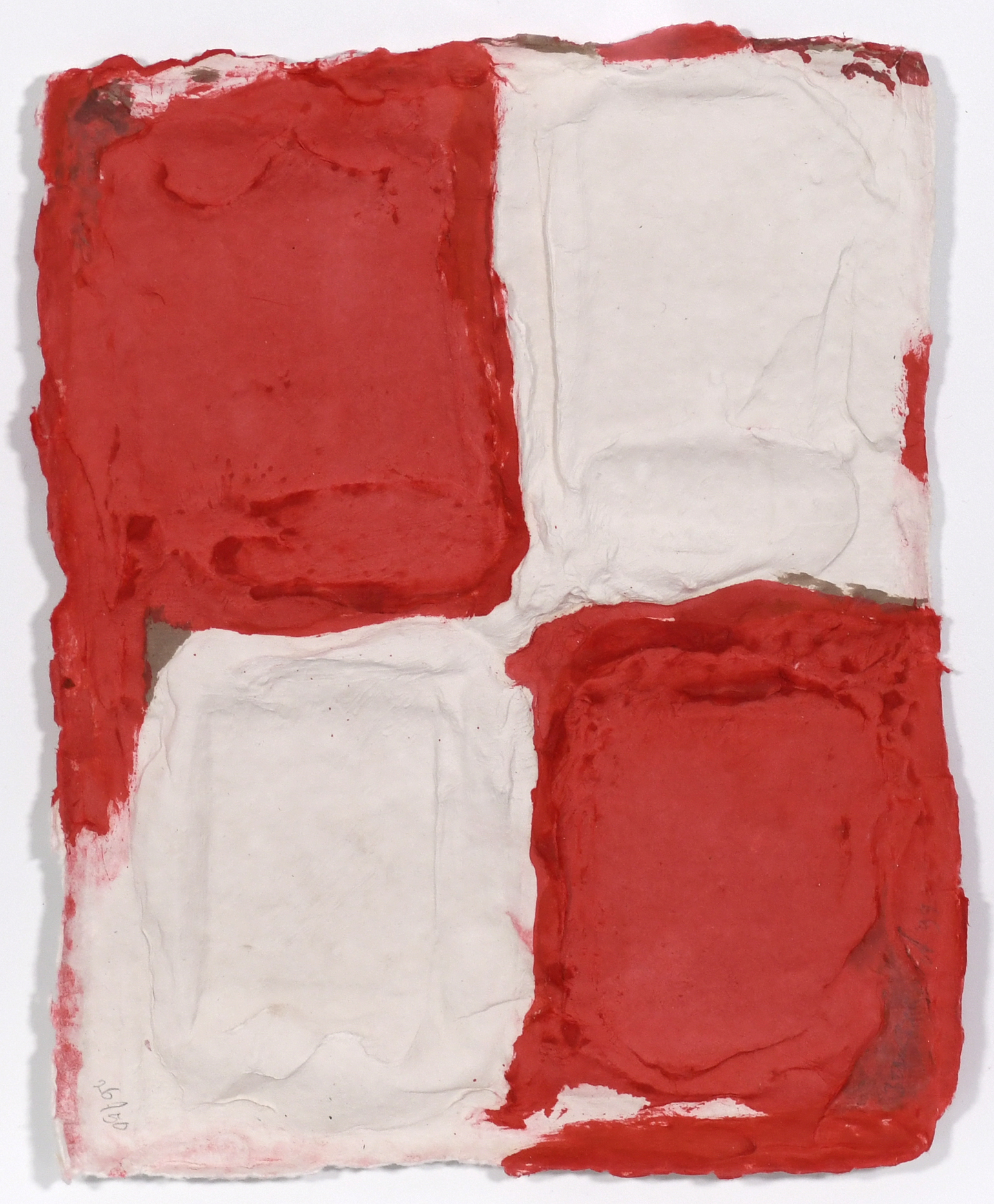 Untitled (white – red) by Bram Bogart