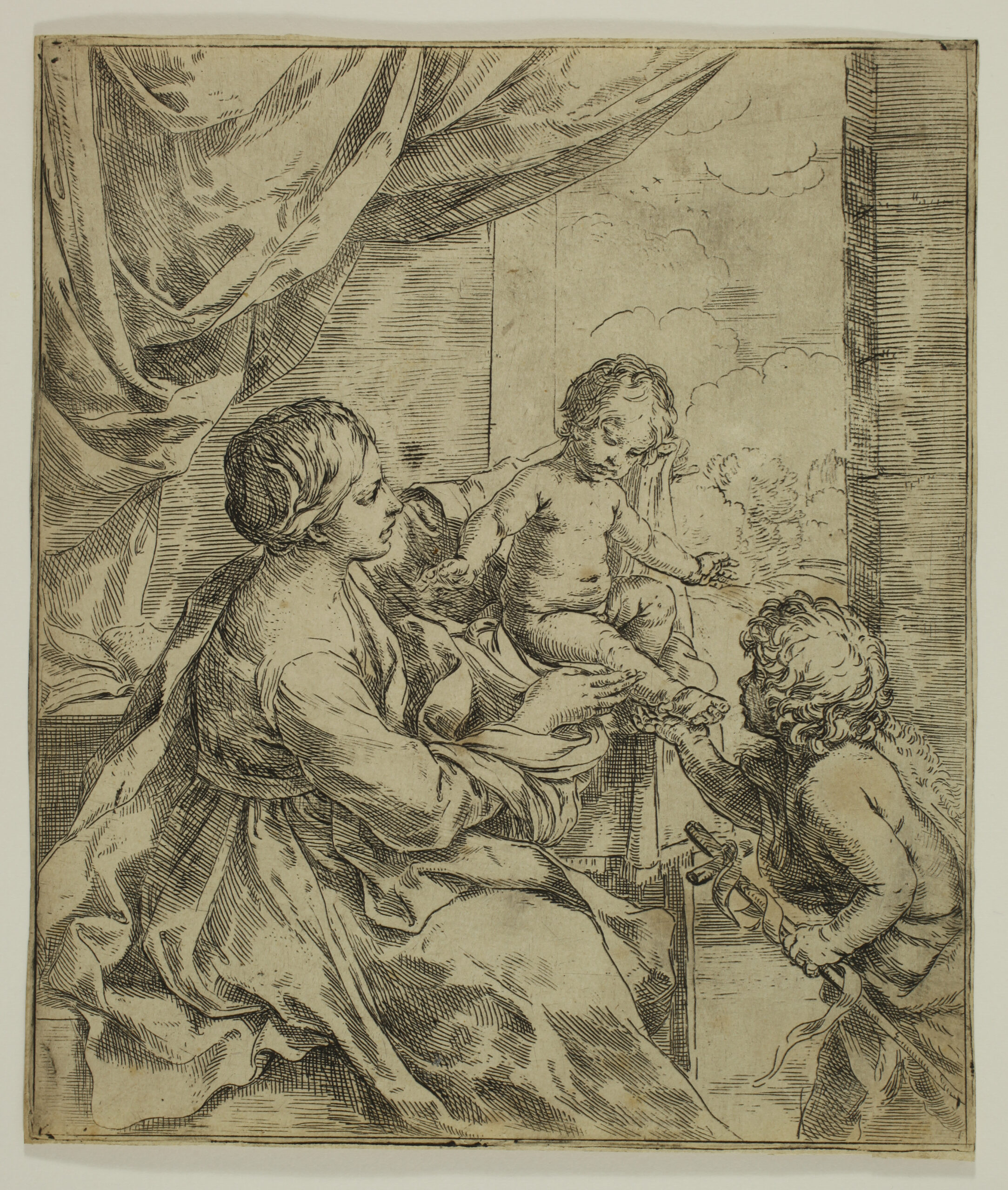 The Virgin and Child by a table, with St John the Baptist as an infant by Guido Reni