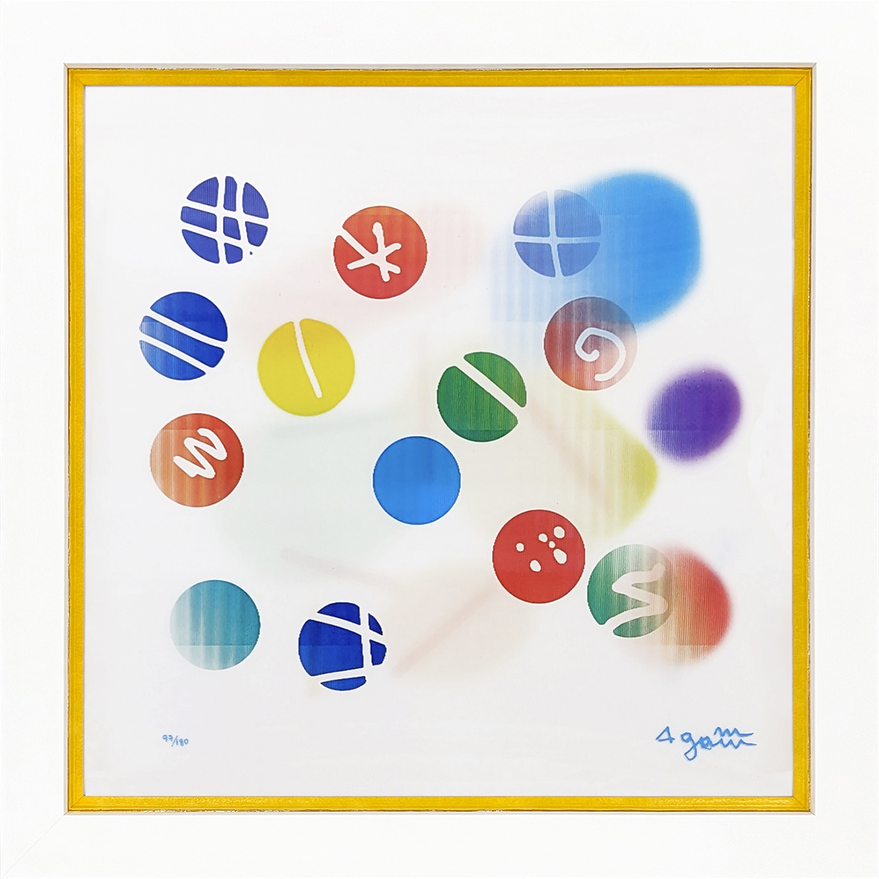 Happy Days (rare framed, signed agamograph – 4D lenticular), by Yaacov Agam