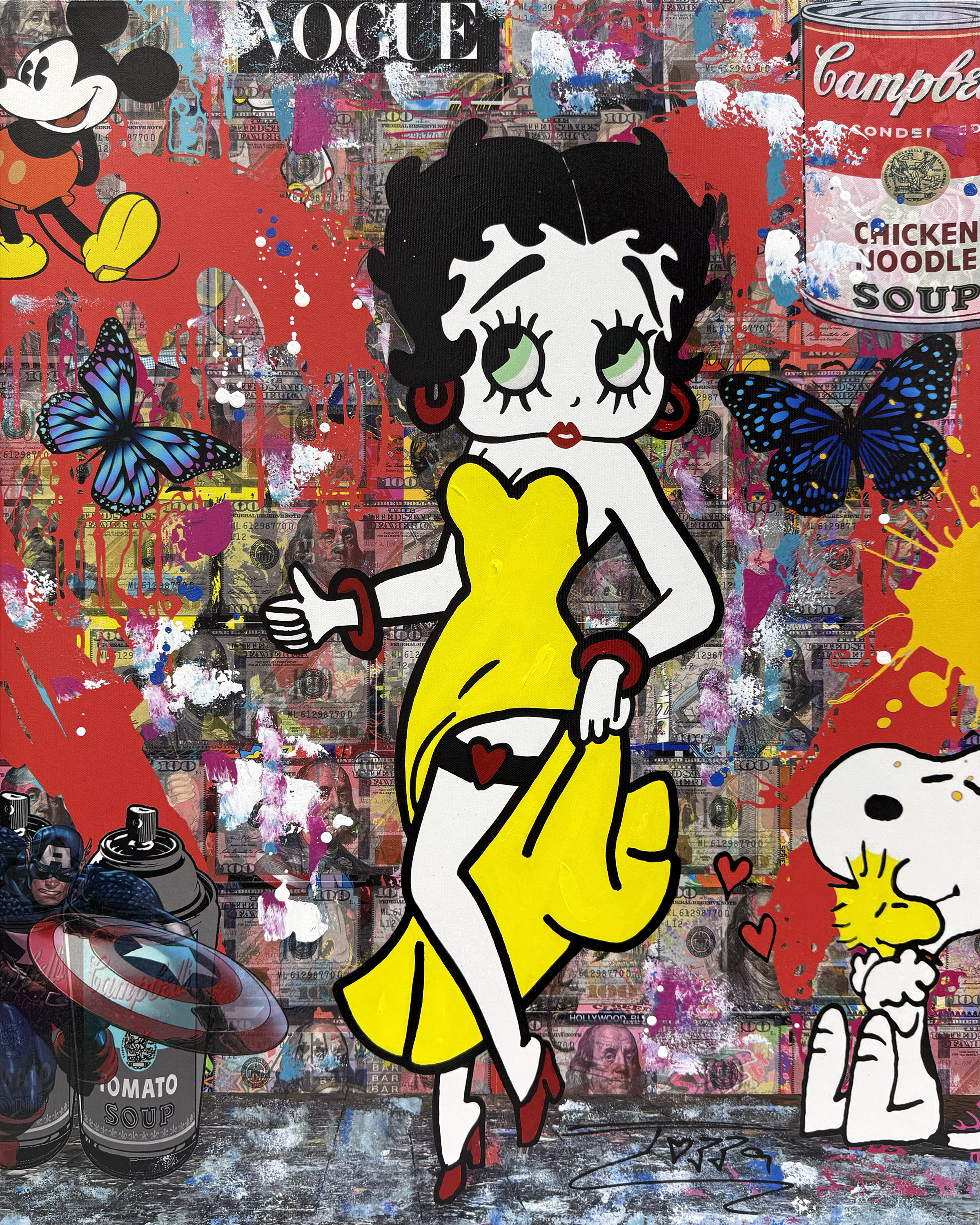 Beautiful Day! (Betty Boop), original painting on canvas by Jozza