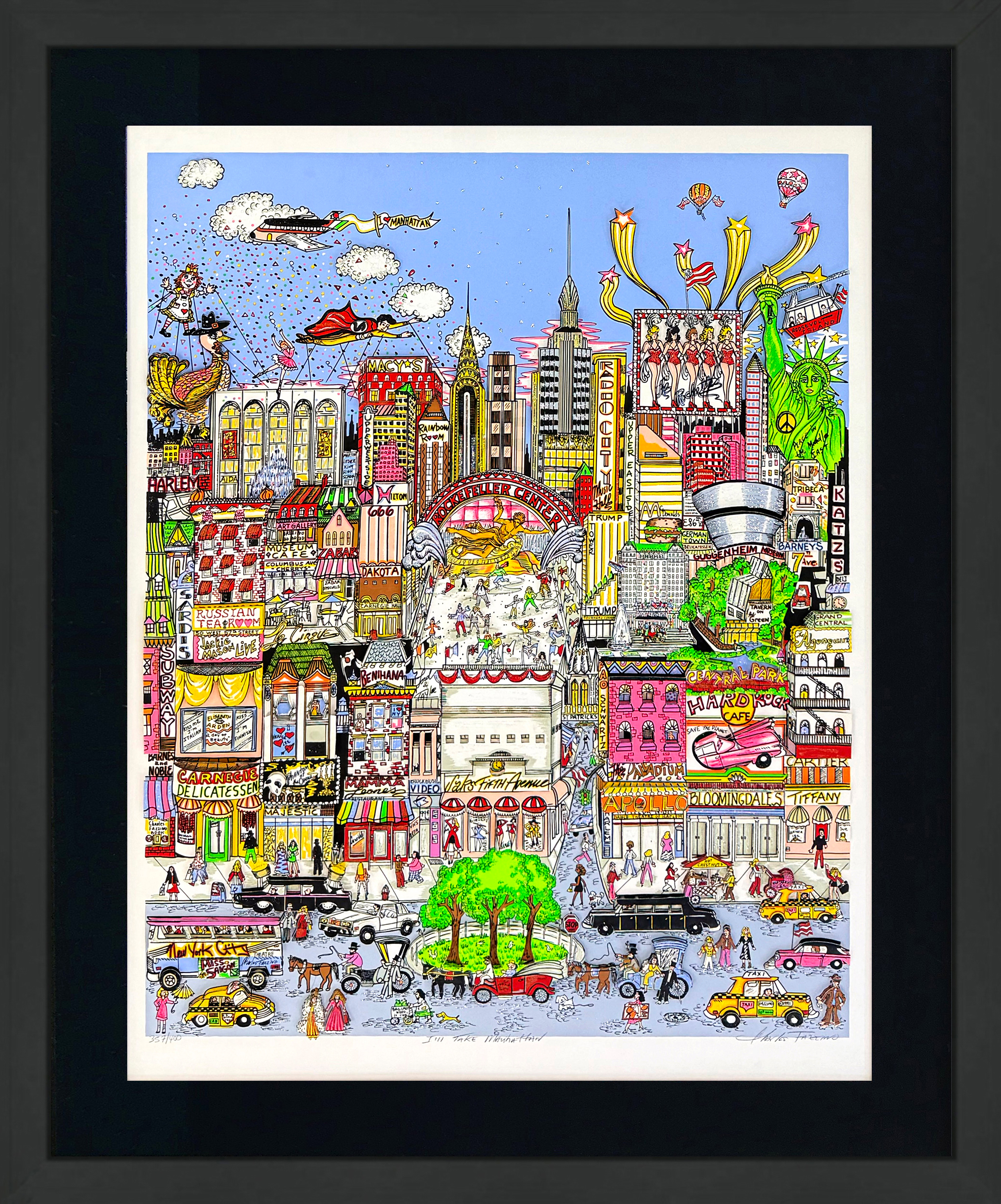I’ll Take Manhattan (large signed 3D mixed media serigraph) by Charles Fazzino