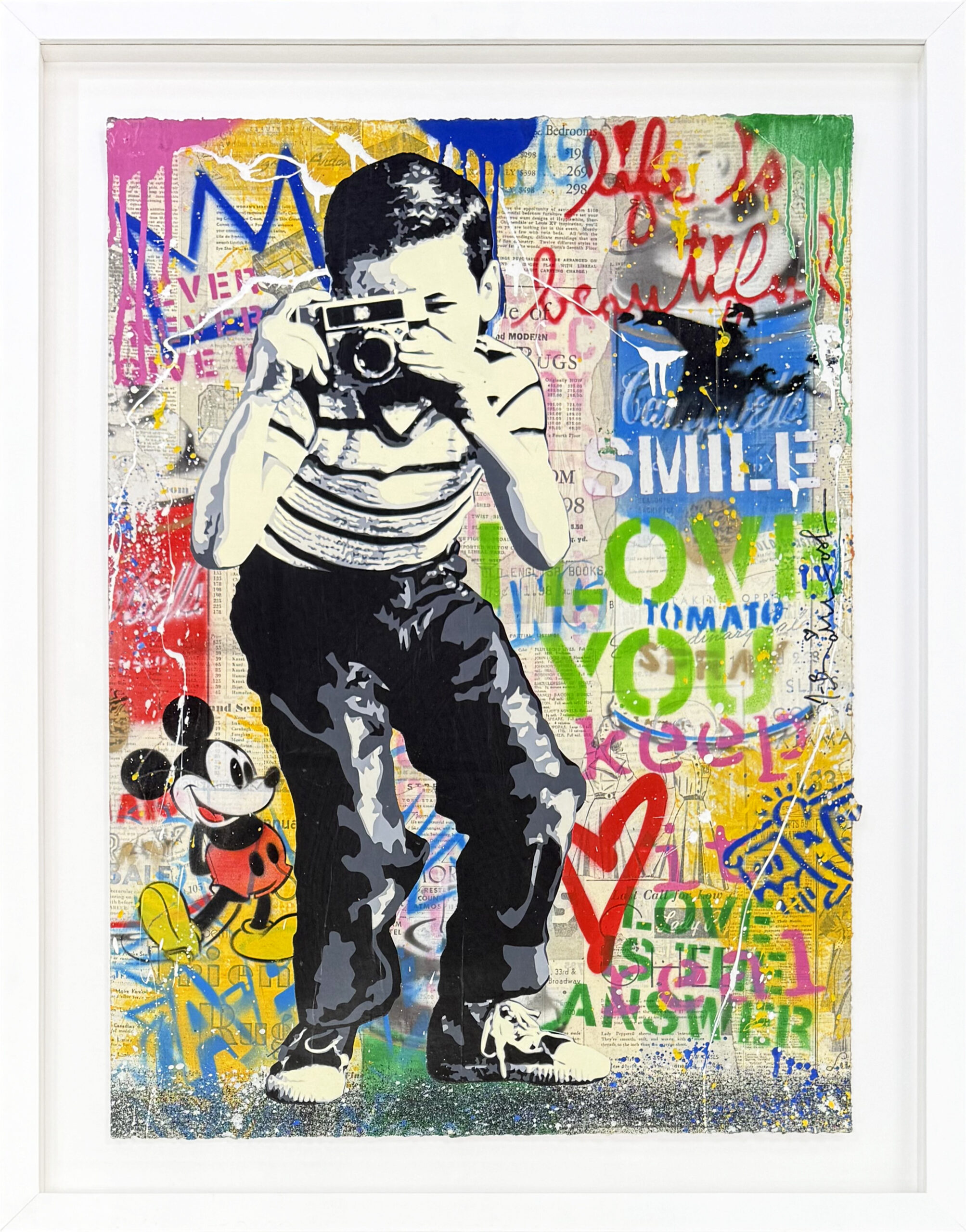 Smile (original painting on paper) by Mr. Brainwash