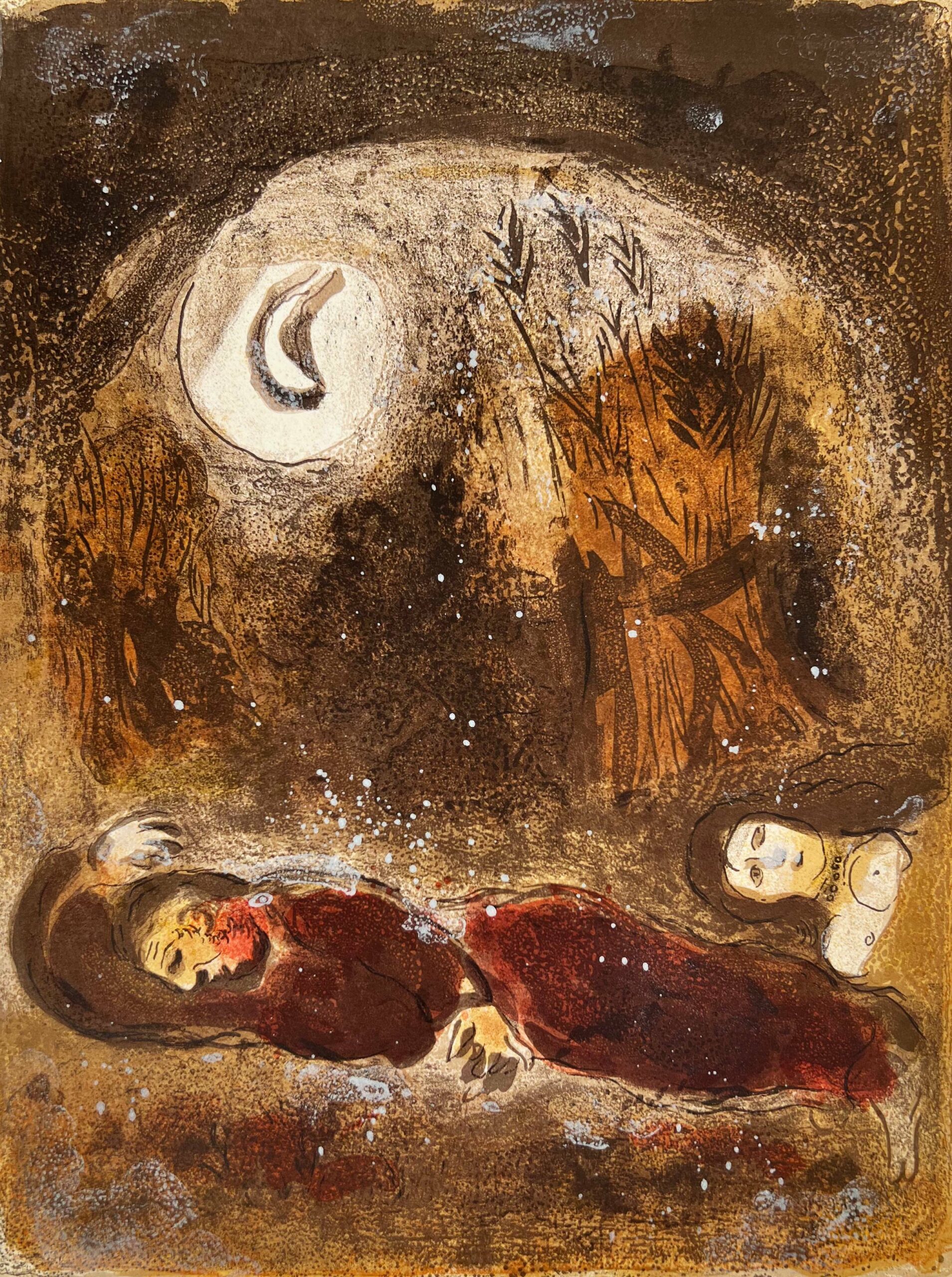 Ruth at the feet of Boaz by Marc Chagall