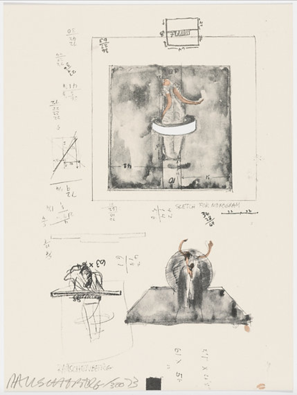 Robert Rauschenberg Untitled (Sketch for Monogram) from The New York Collection by Robert Rauschenberg