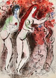 Adam and Eve and the Forbidden Fruit by Marc Chagall at Epicentrum Art Gallery