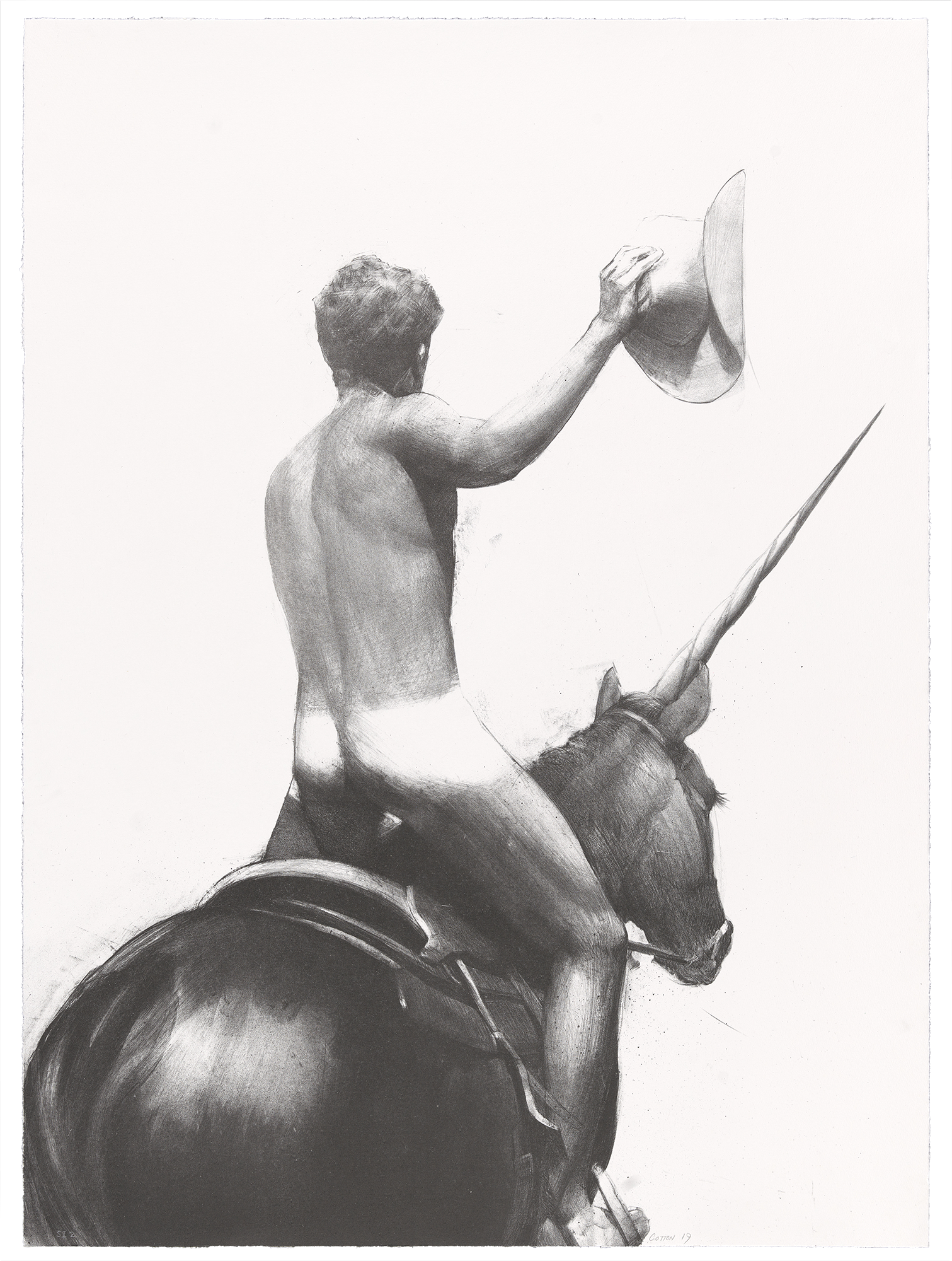 Cowboy, Black and White by Will Cotton