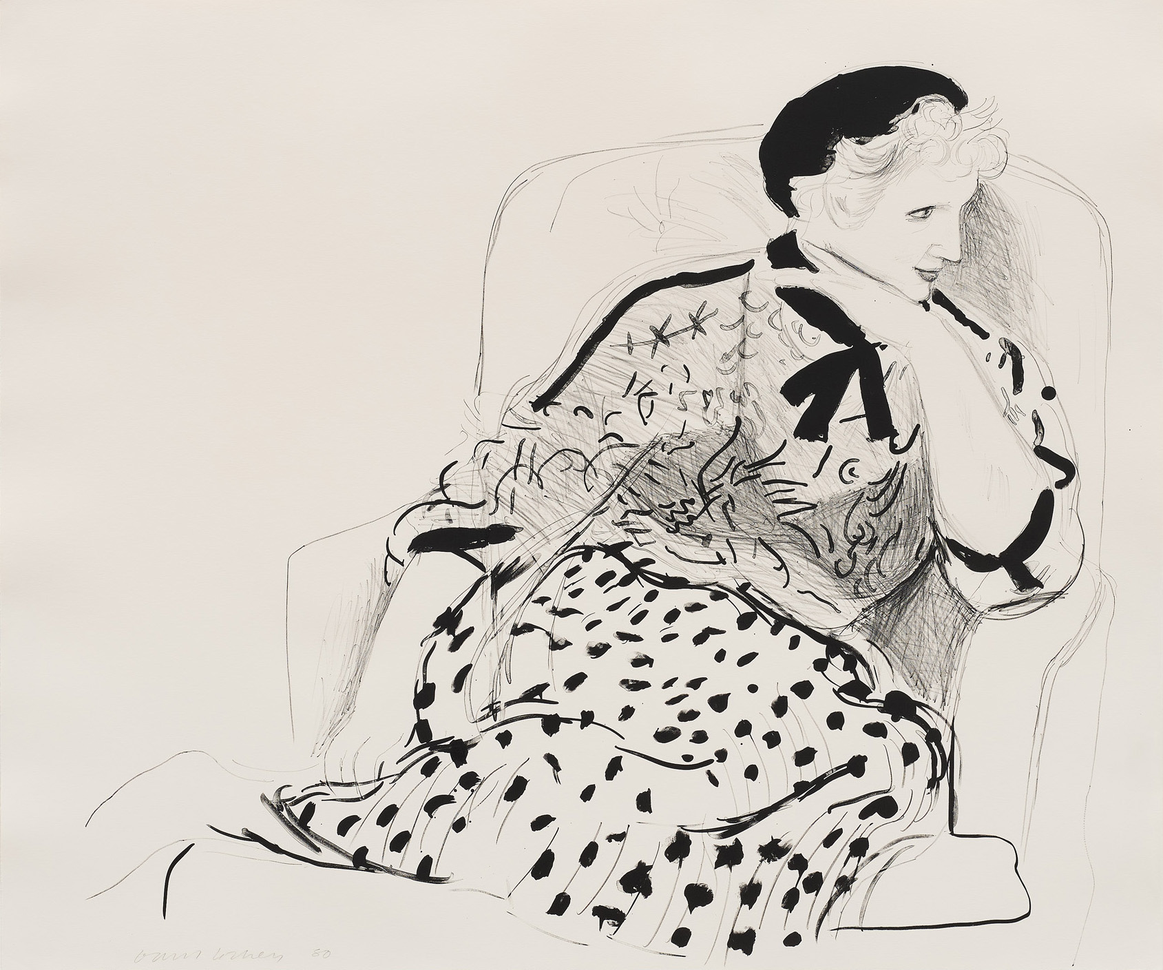 Celia in an Armchair by David Hockney