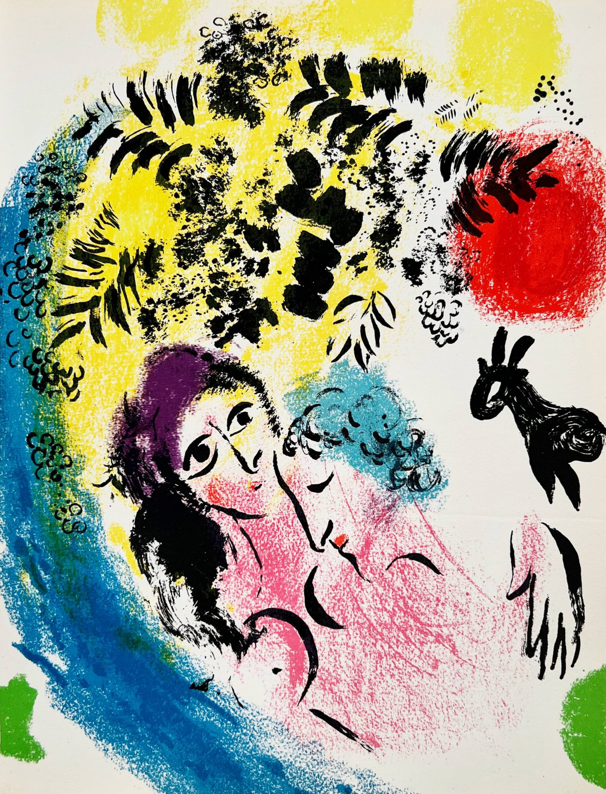 Les Amoureux au soleil rouge by Marc Chagall