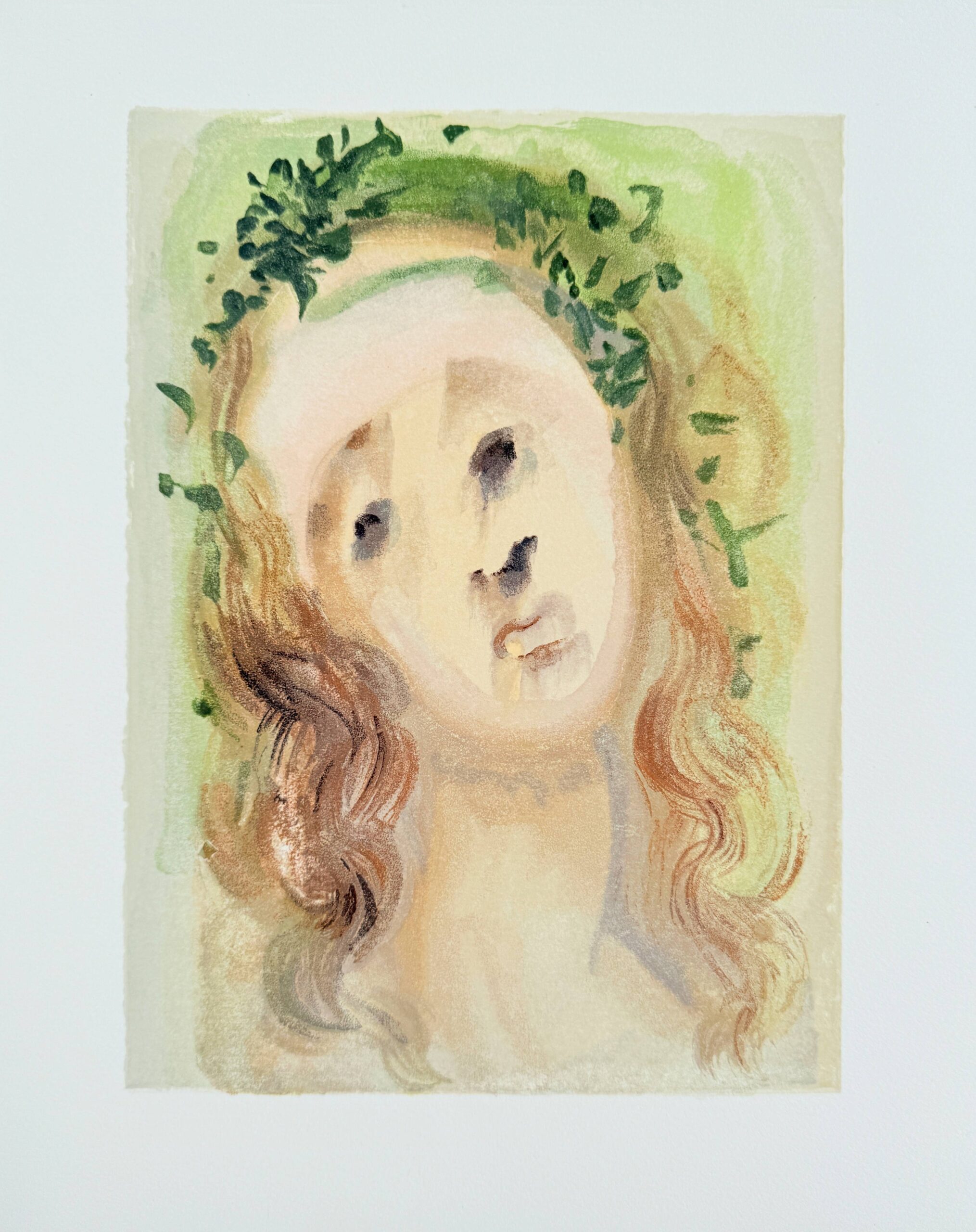 The Purgatory, Canto 10 – Virgil’s Face by Salvador Dalí