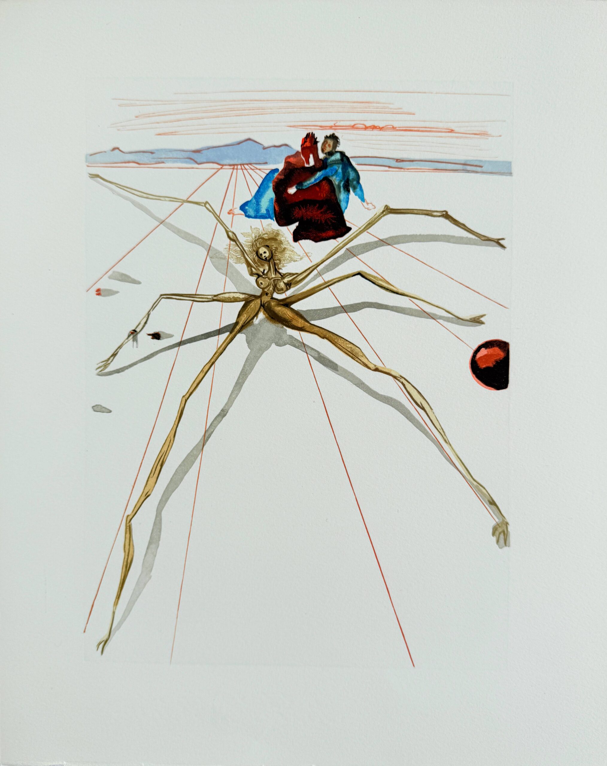 The Purgatory, Canto 17 – Leaving the Terrace of Anger by Salvador Dalí