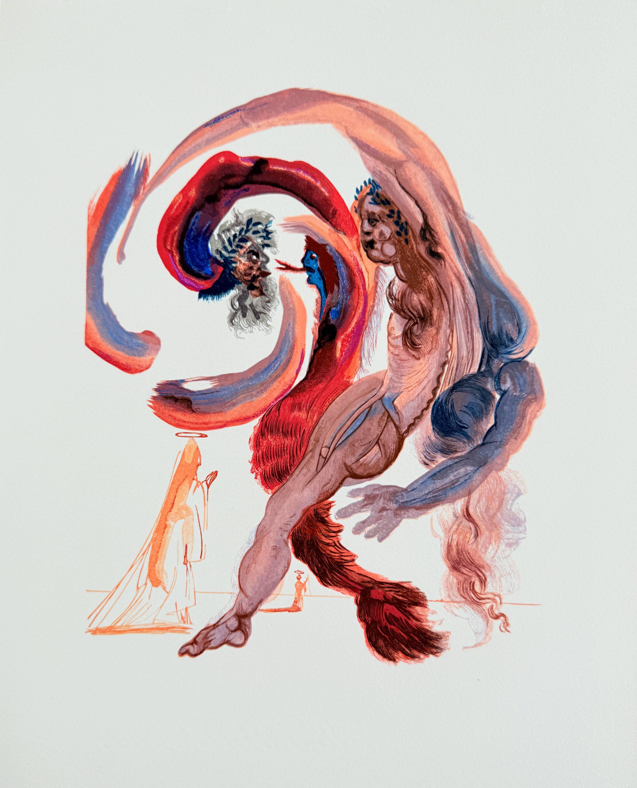 The Purgatory, Canto 18 – The Fourth Terrace; Accidia by Salvador Dalí