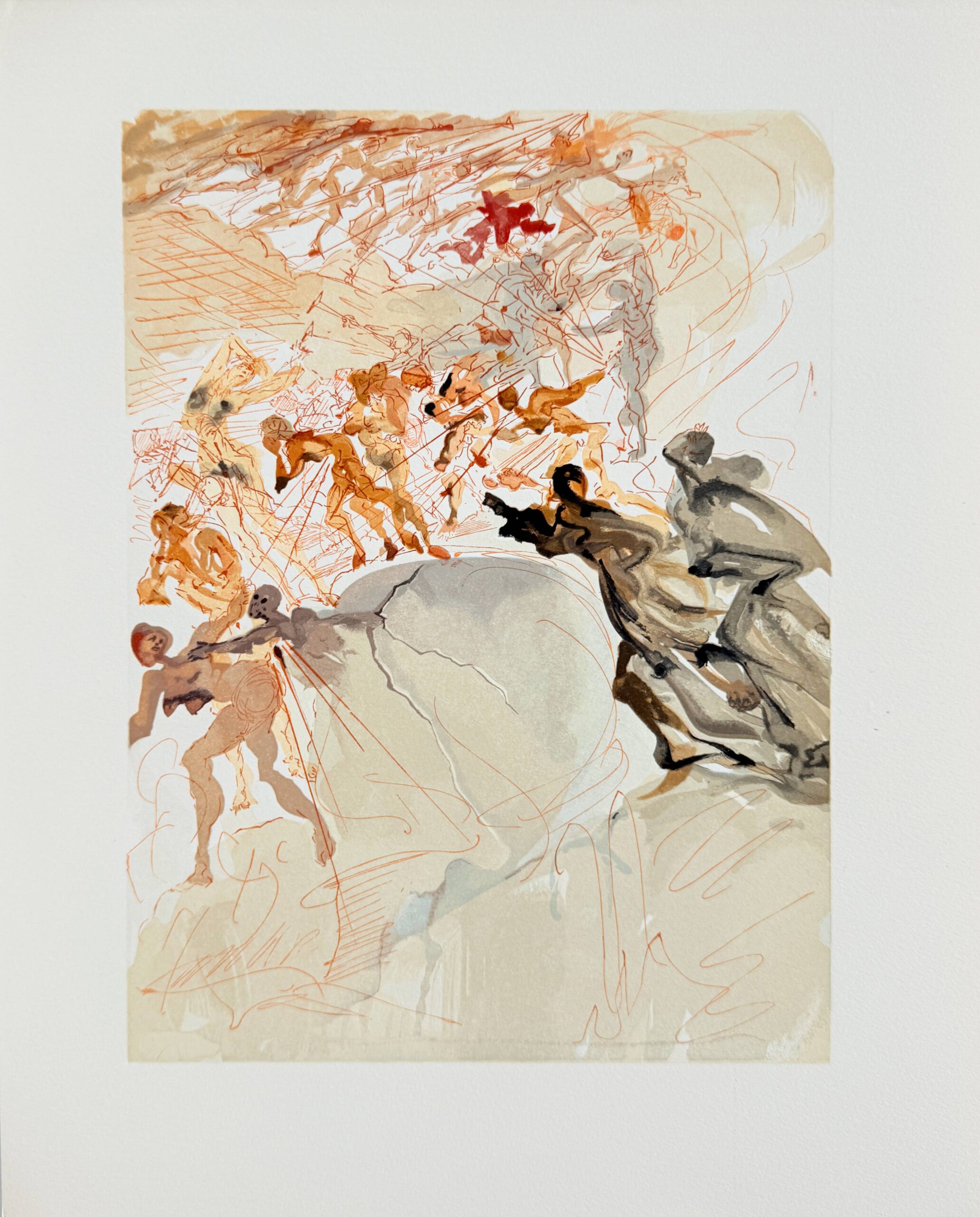 The Purgatory, Canto 25 – Mounting the Seventh Terrace, Lust by Salvador Dalí