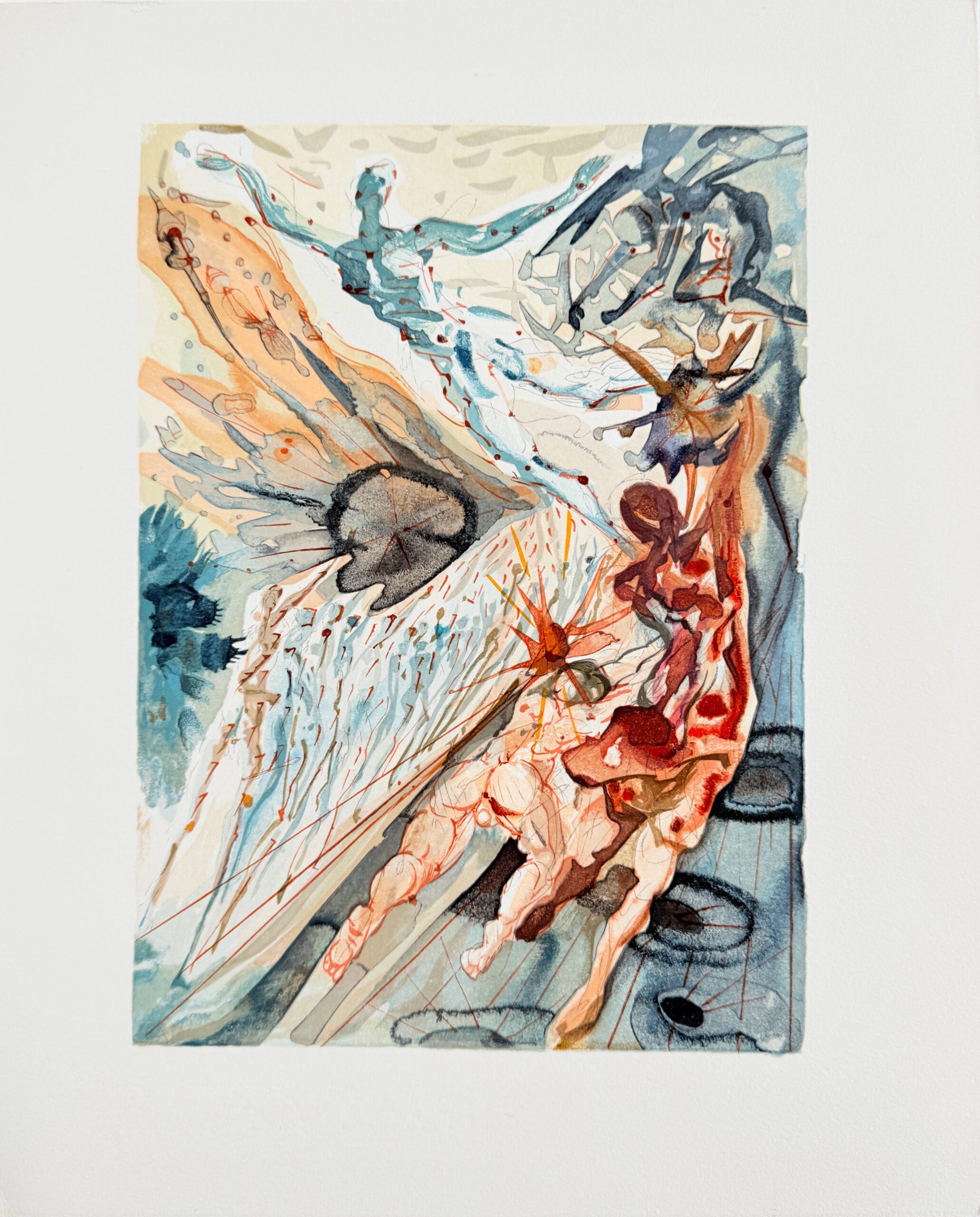 The Purgatory, Canto 26 – Meeting of Two Groups of Lustful Ones by Salvador Dalí